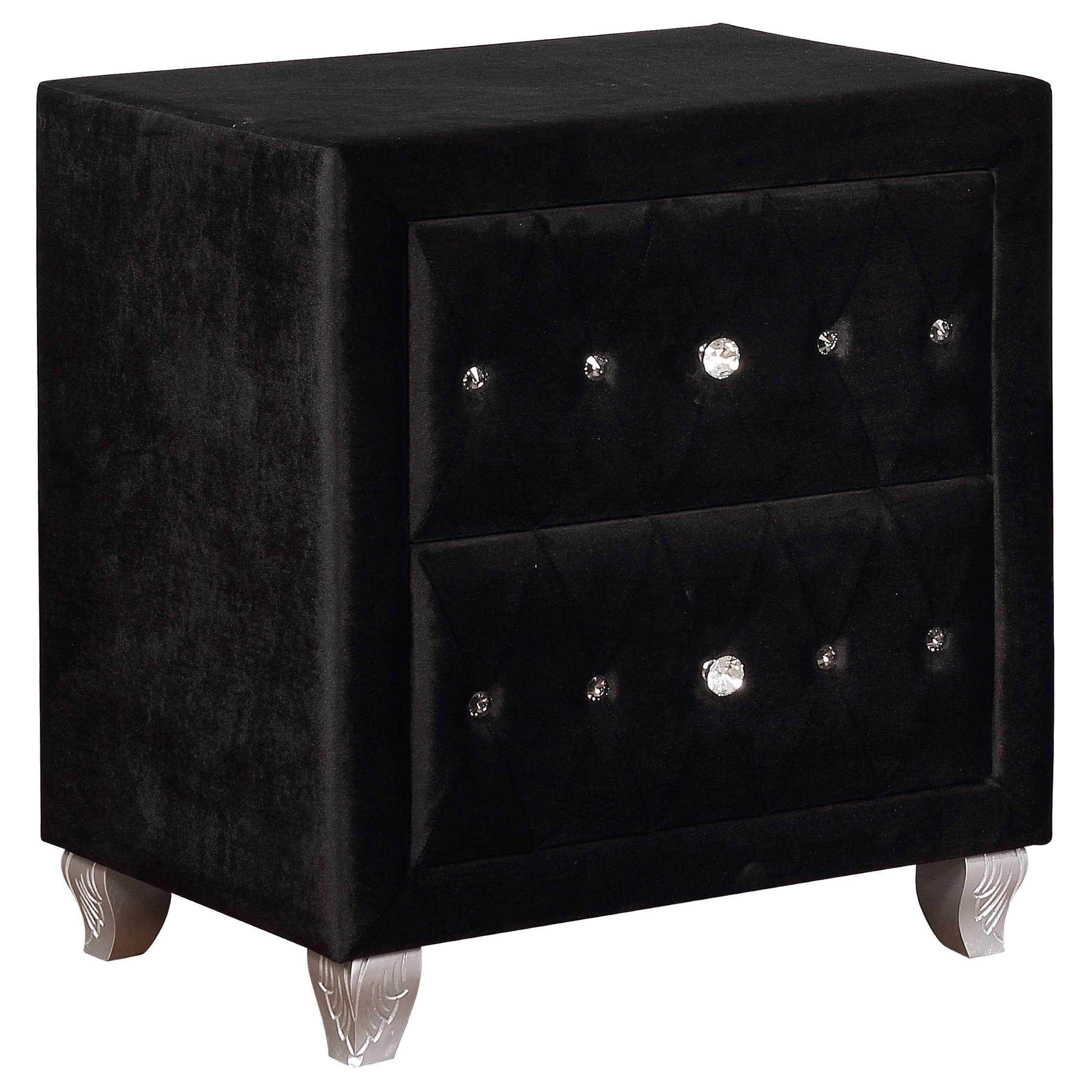 Deanna 2-drawer Rectangular Nightstand Black