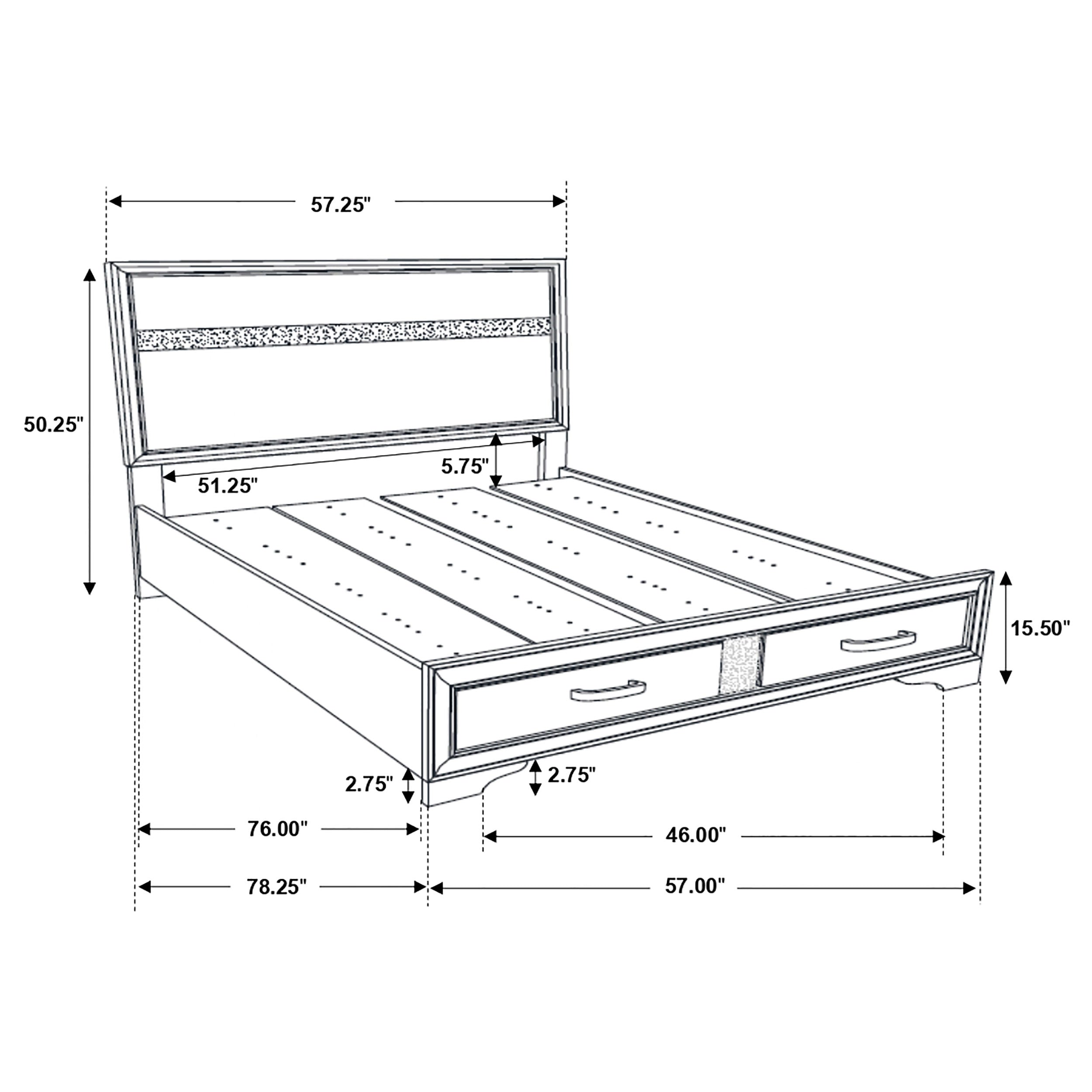 Miranda  2-drawer Storage Bed Black