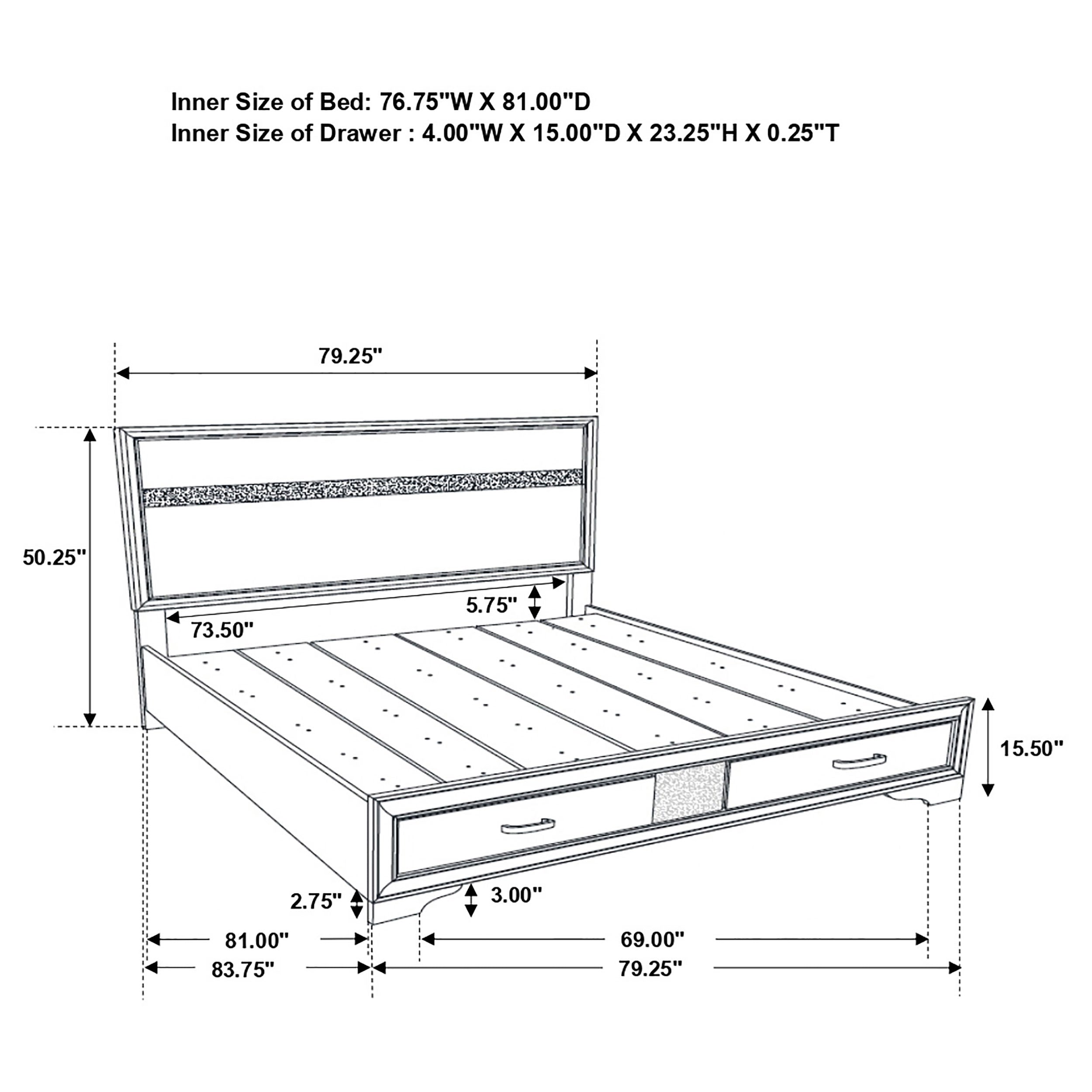Miranda 51-inch Wood Storage Panel Bed