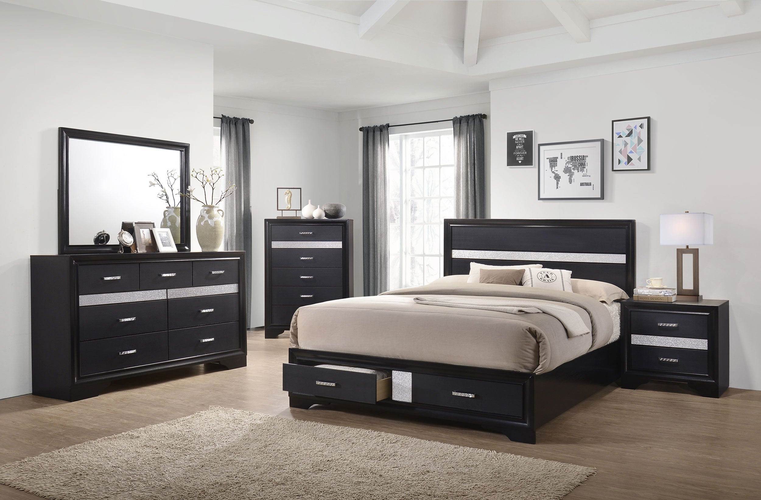Miranda 51-inch Wood Storage Panel Bed