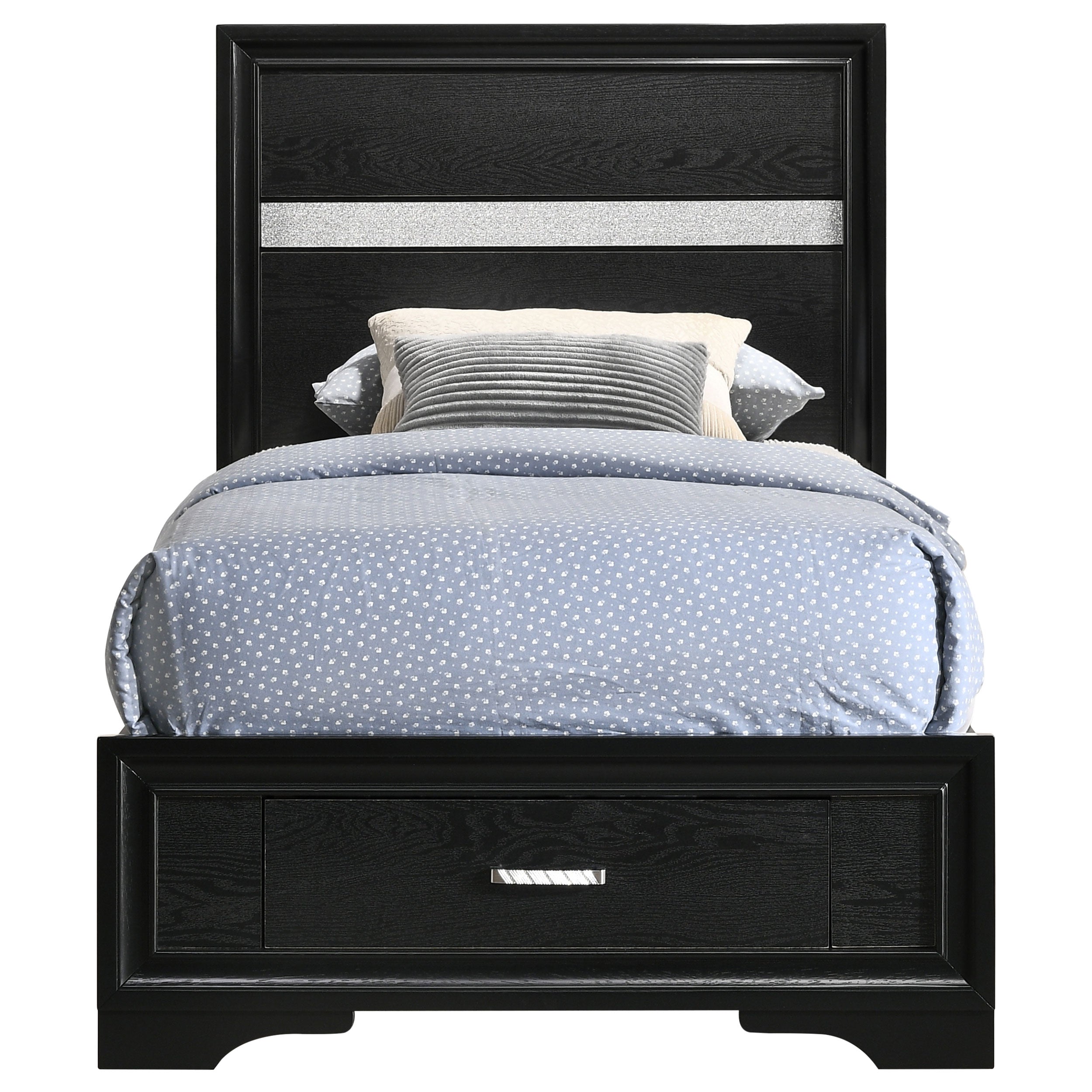 Miranda  2-drawer Storage Bed Black