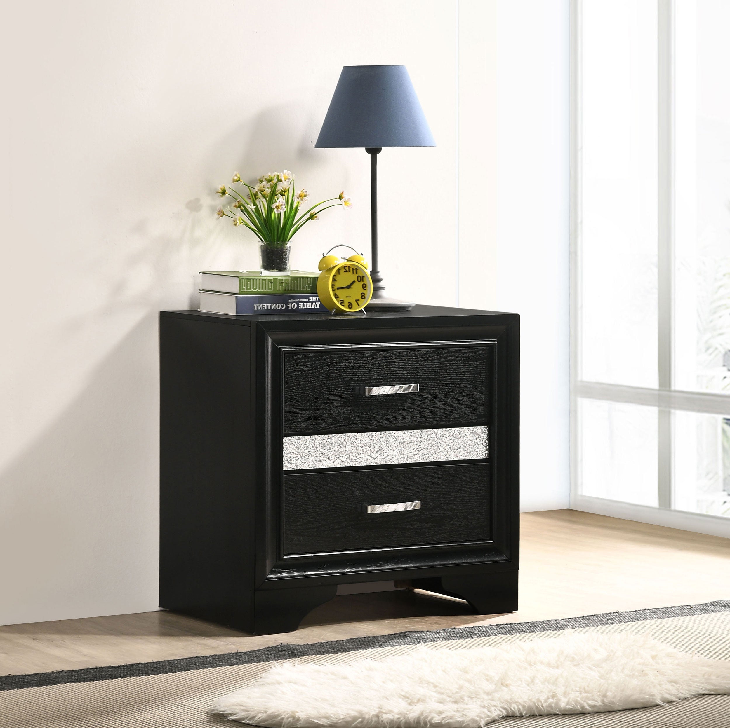 Melody Upholstered 2-drawer Nightstand Grey