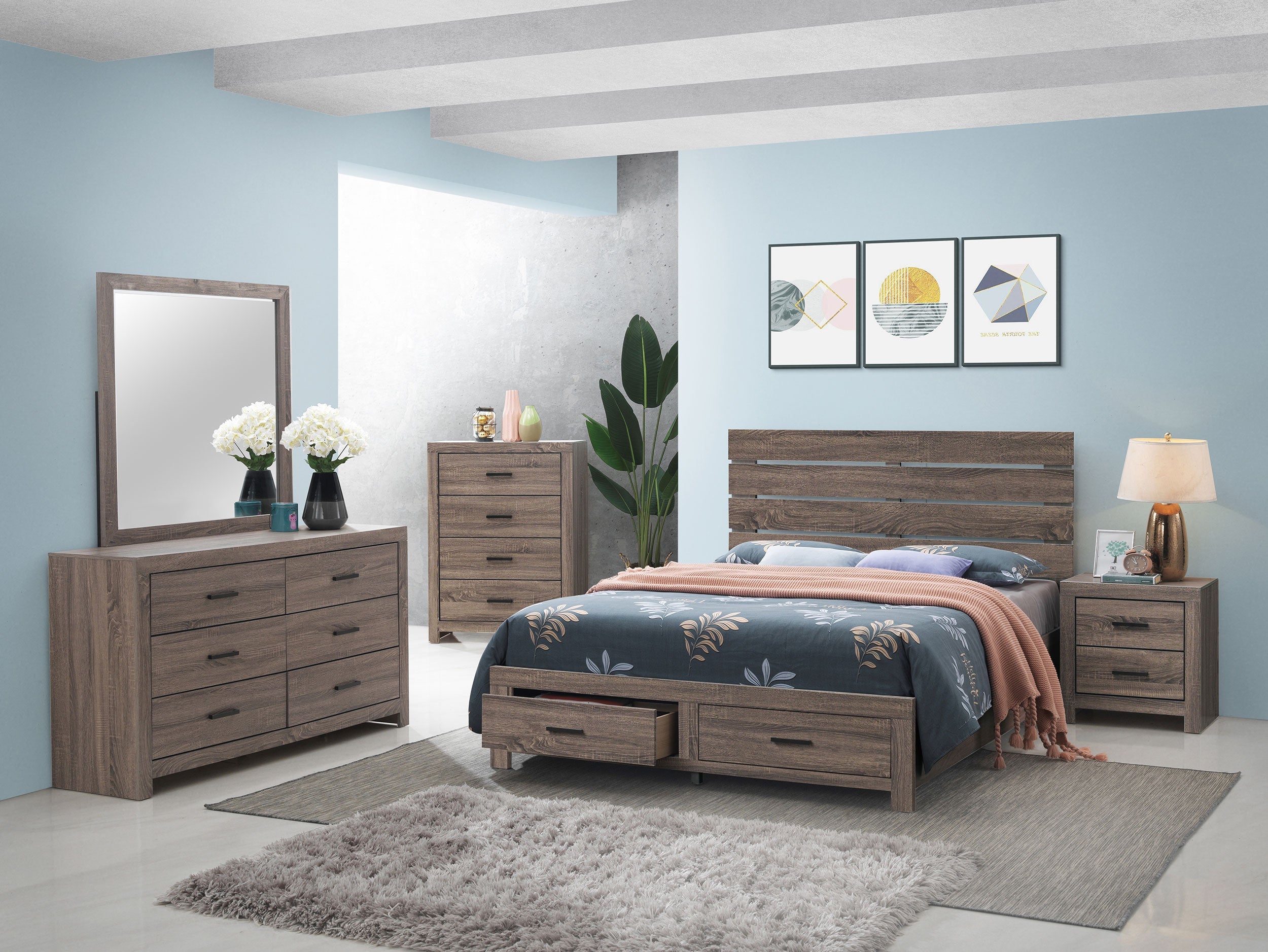 Brantford Wood Storage Panel Bed