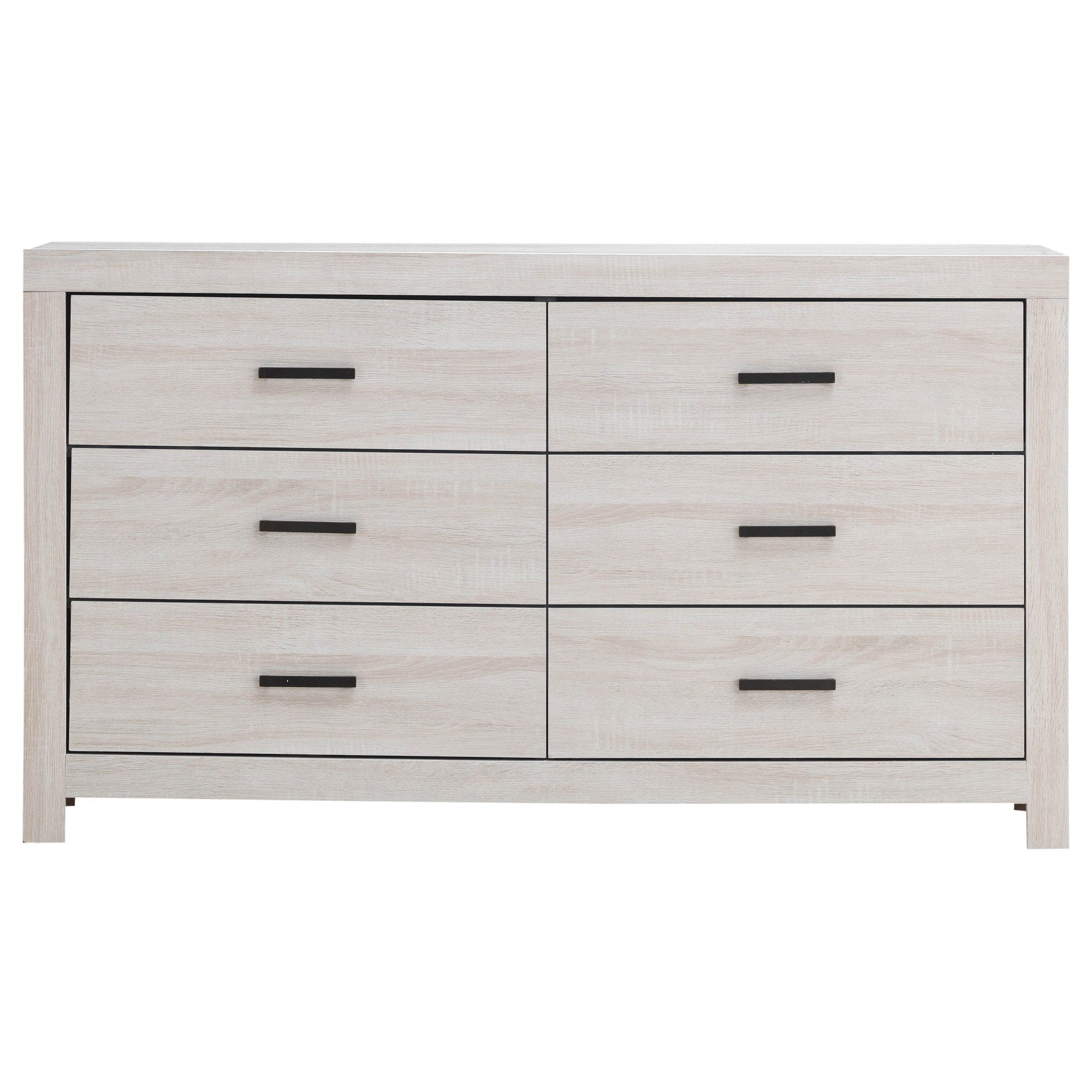 Brantford 6-drawer Dresser with Mirror Coastal White