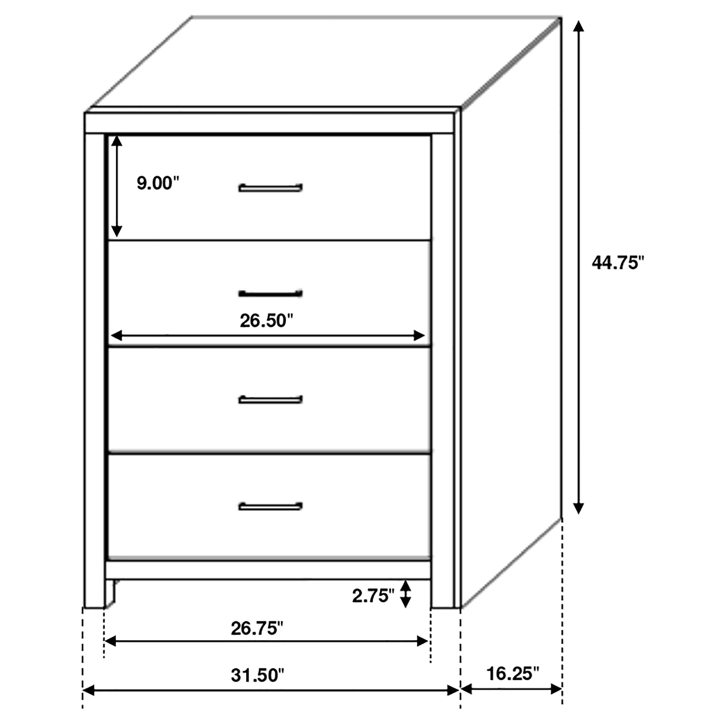 Brantford 4-drawer Chest Coastal White