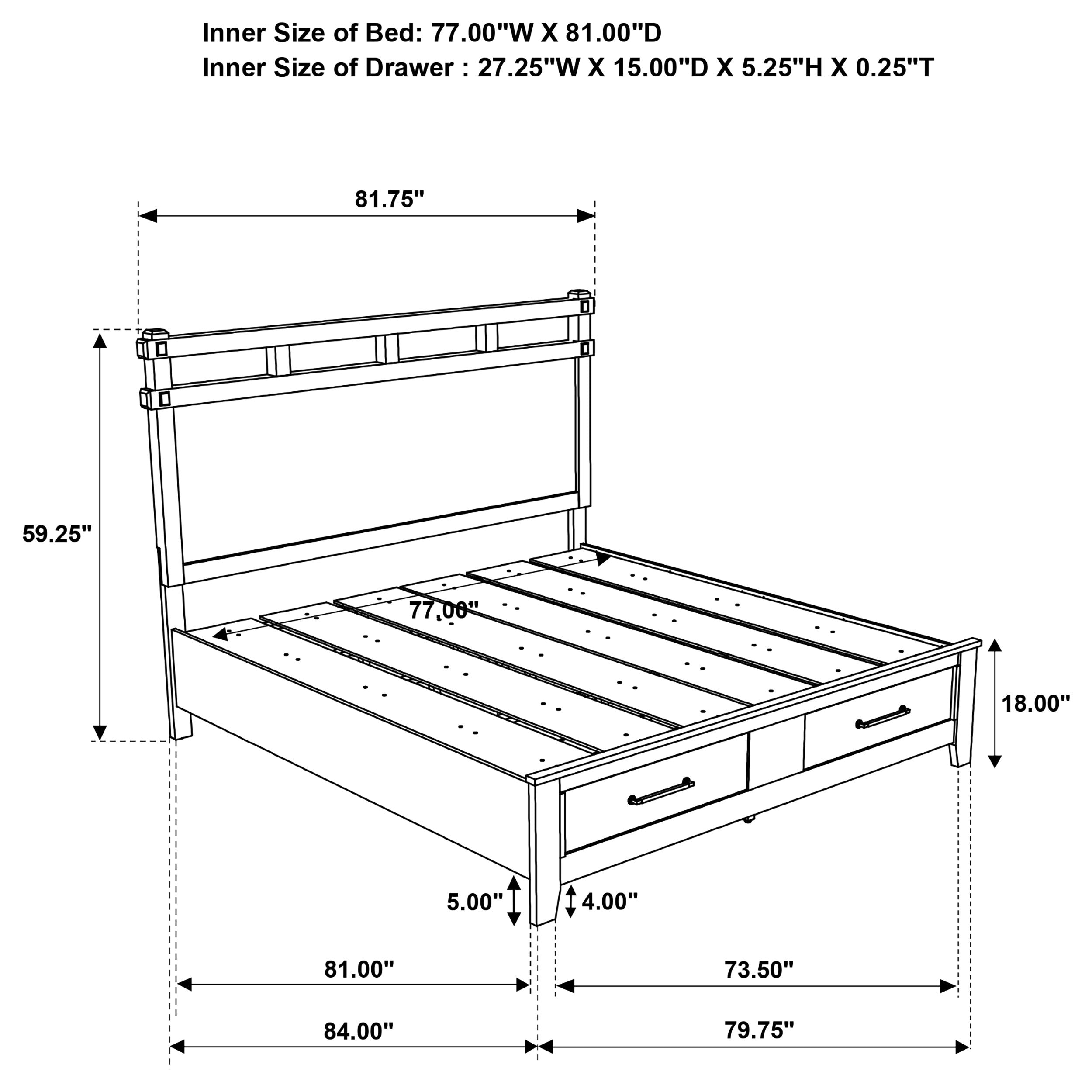 Hazlewood 59-inch Panel Storage Bed Vineyard Oak