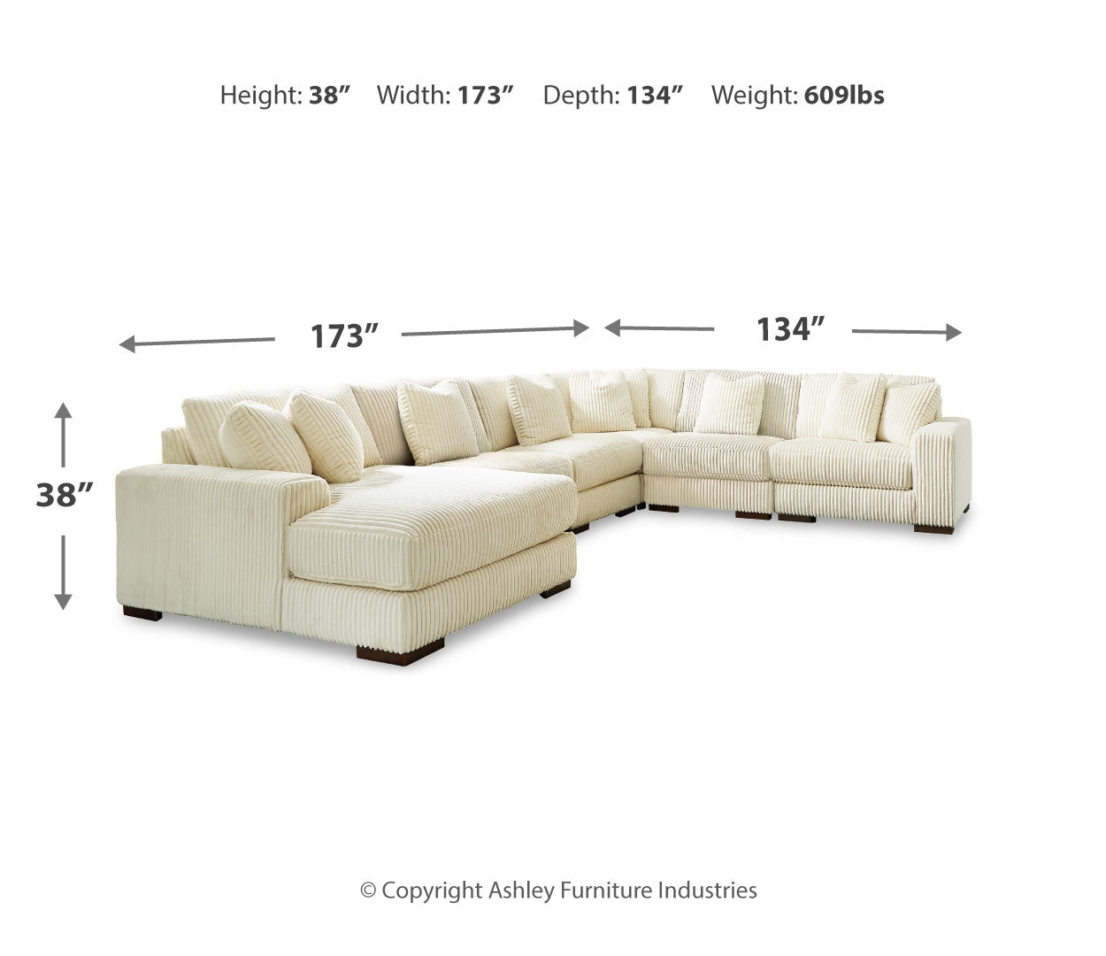 Lindyn 5-Piece Sectional with Ottoman