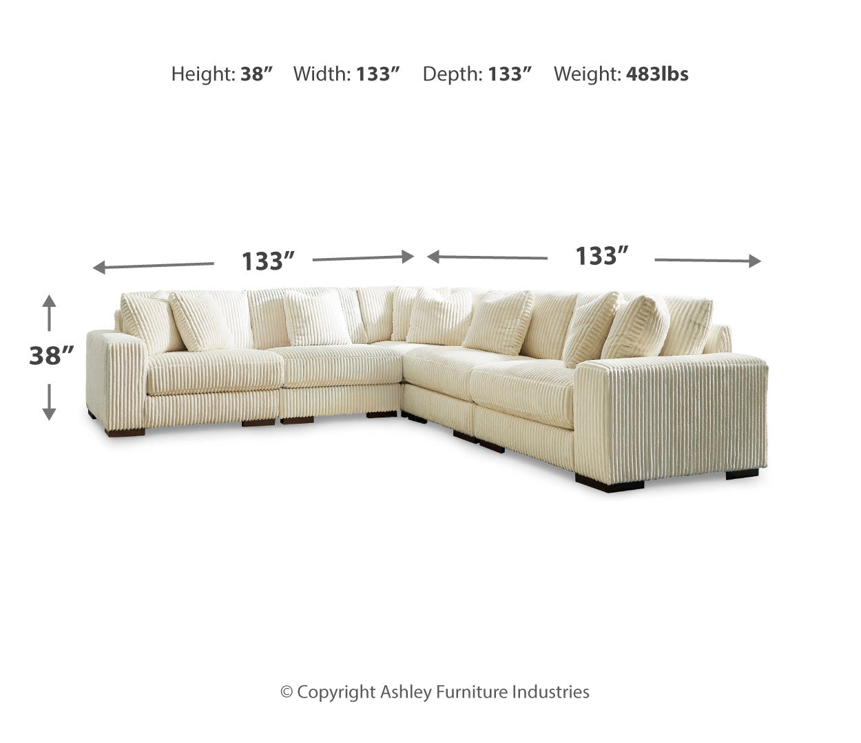 Lindyn 5-Piece Sectional with Ottoman