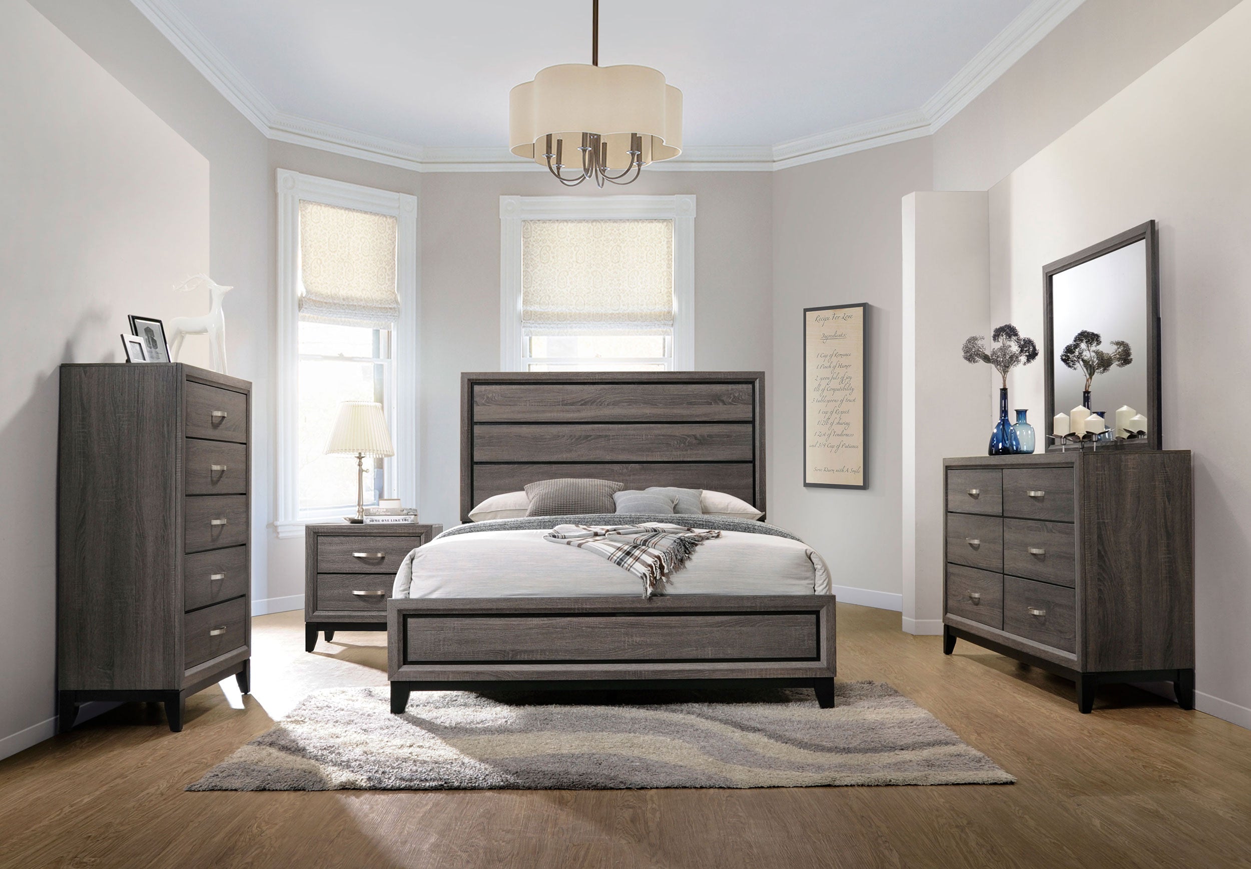 Watson  Bed Grey Oak and Black