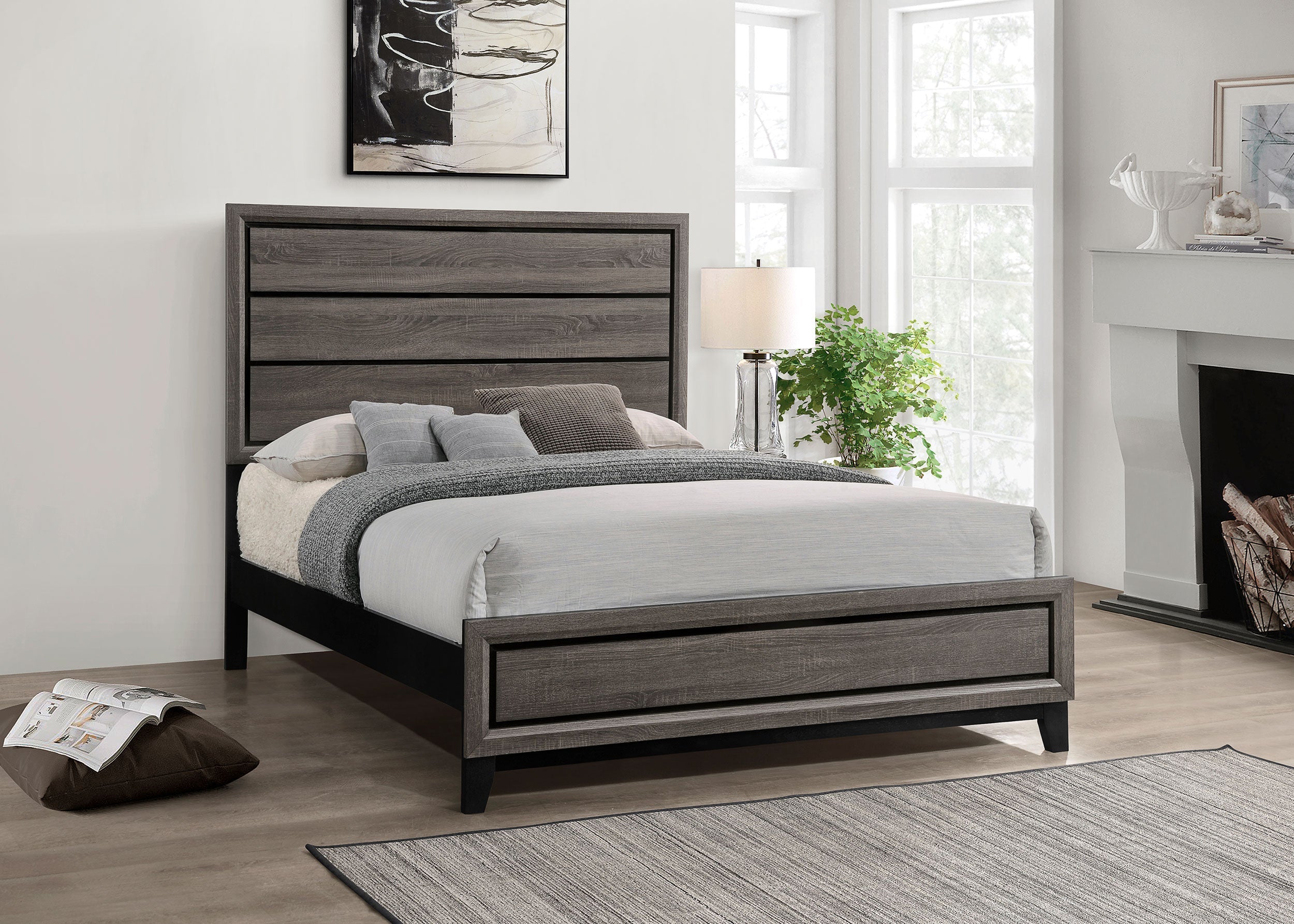 Watson  Bed Grey Oak and Black