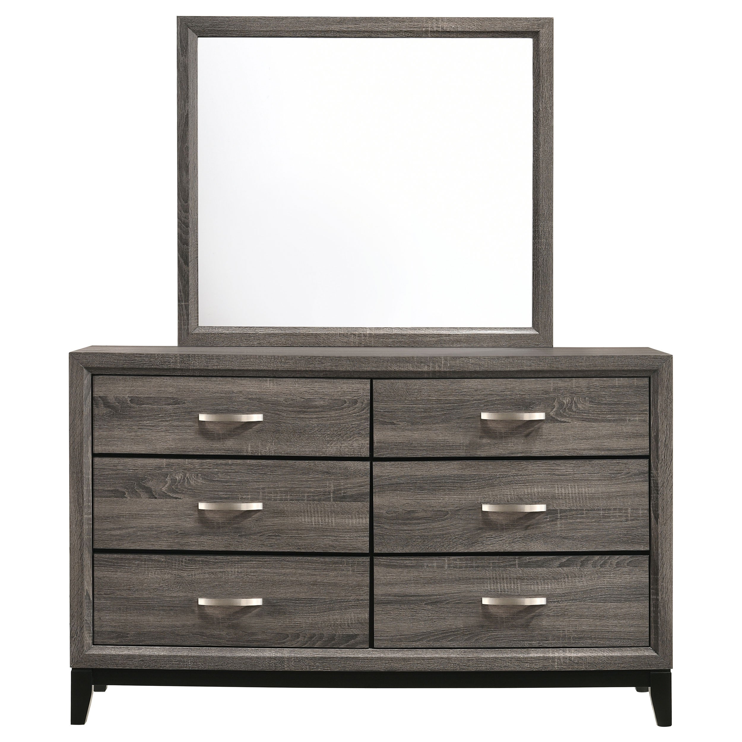 Watson 6-drawer Dresser with Mirror Grey Oak