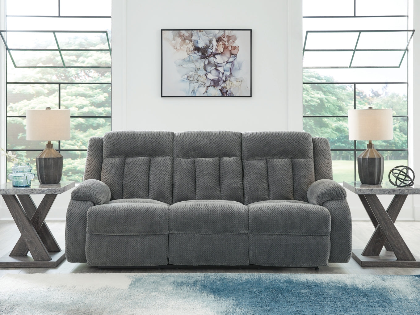 Greely Bend Reclining Power Sofa w/Drop Down Table