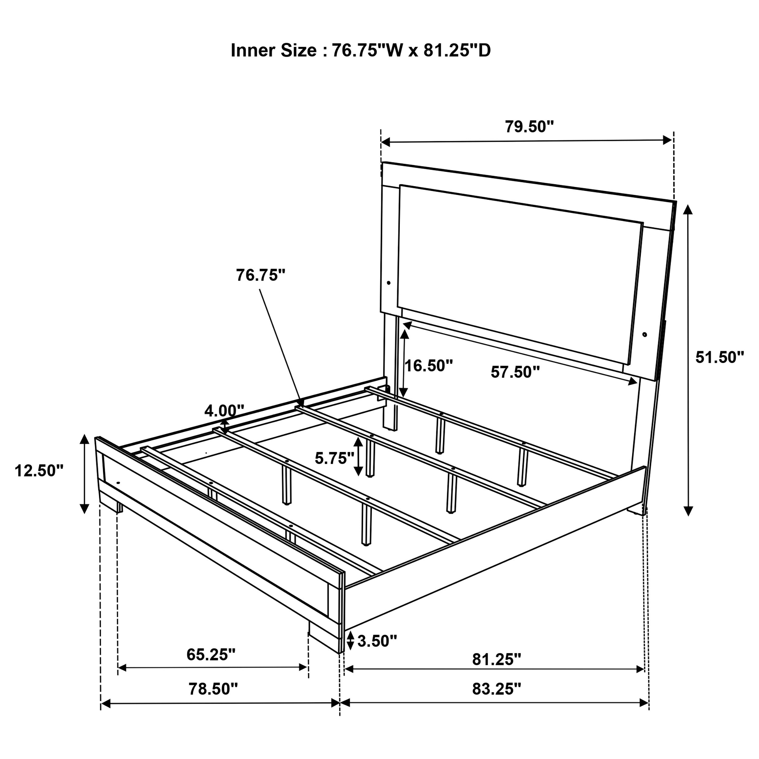 Hyland Wood LED Panel Bed Natural and