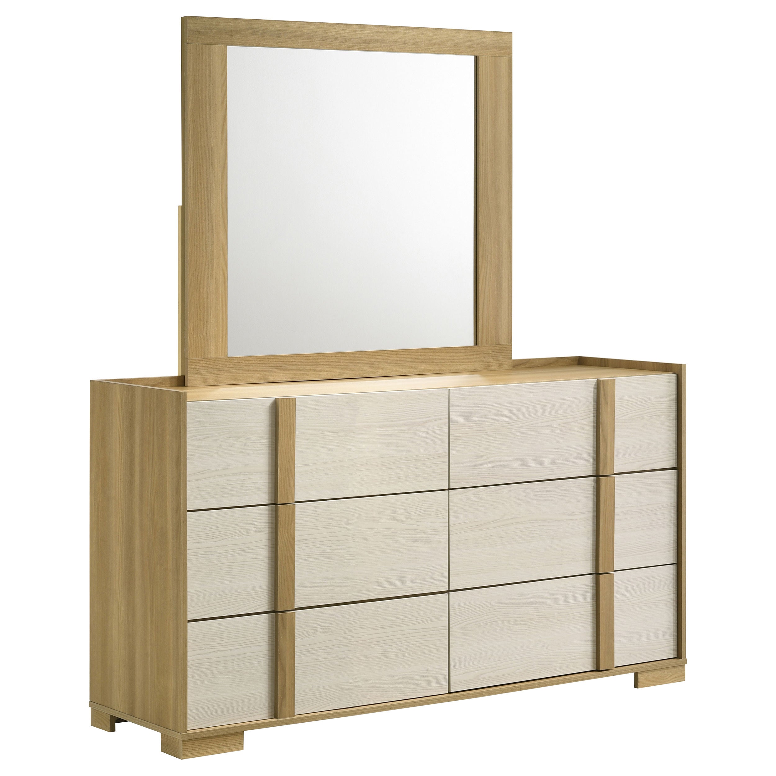 Hyland 6-drawer Dresser with Mirror Natural