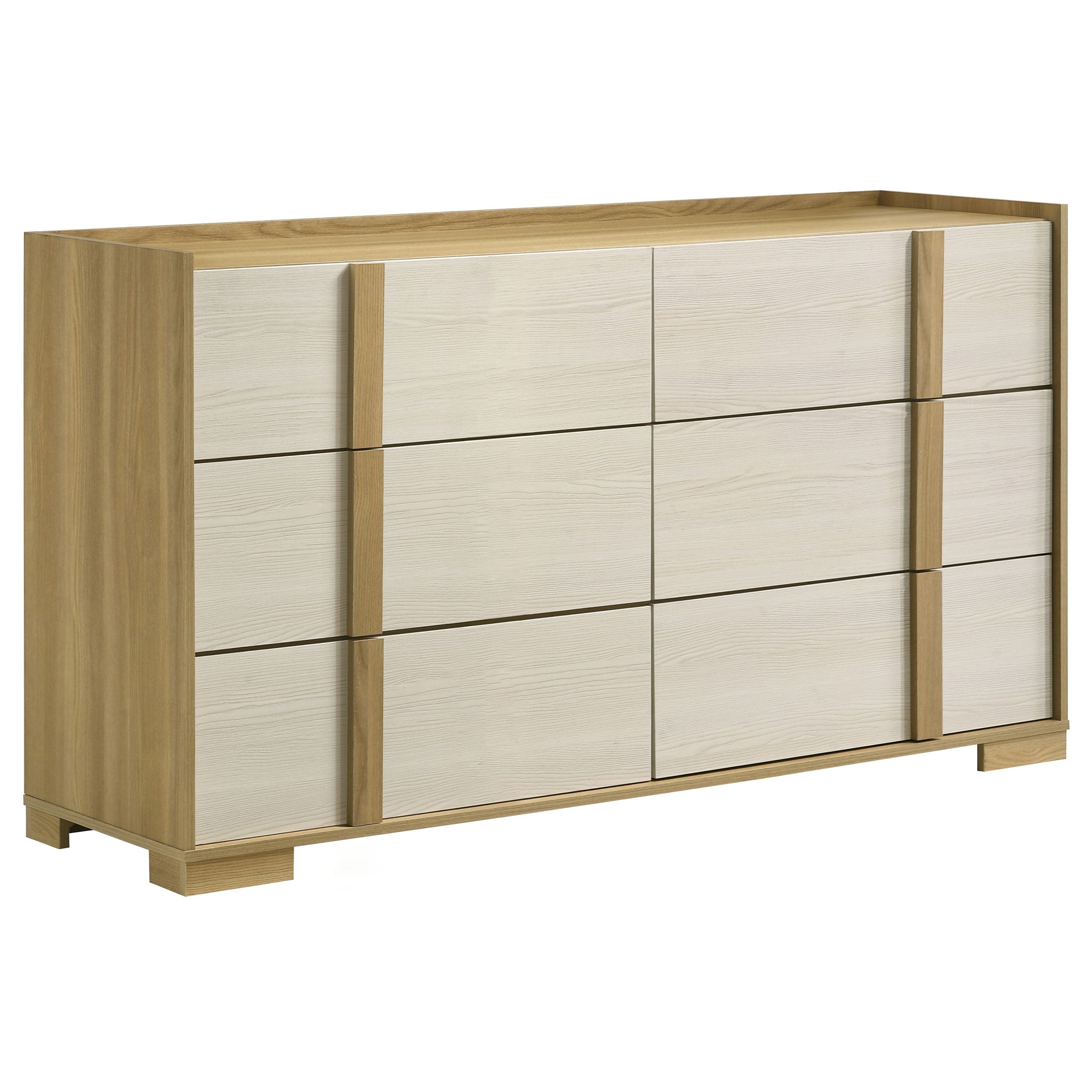 Hyland 6-drawer Dresser with Mirror Natural