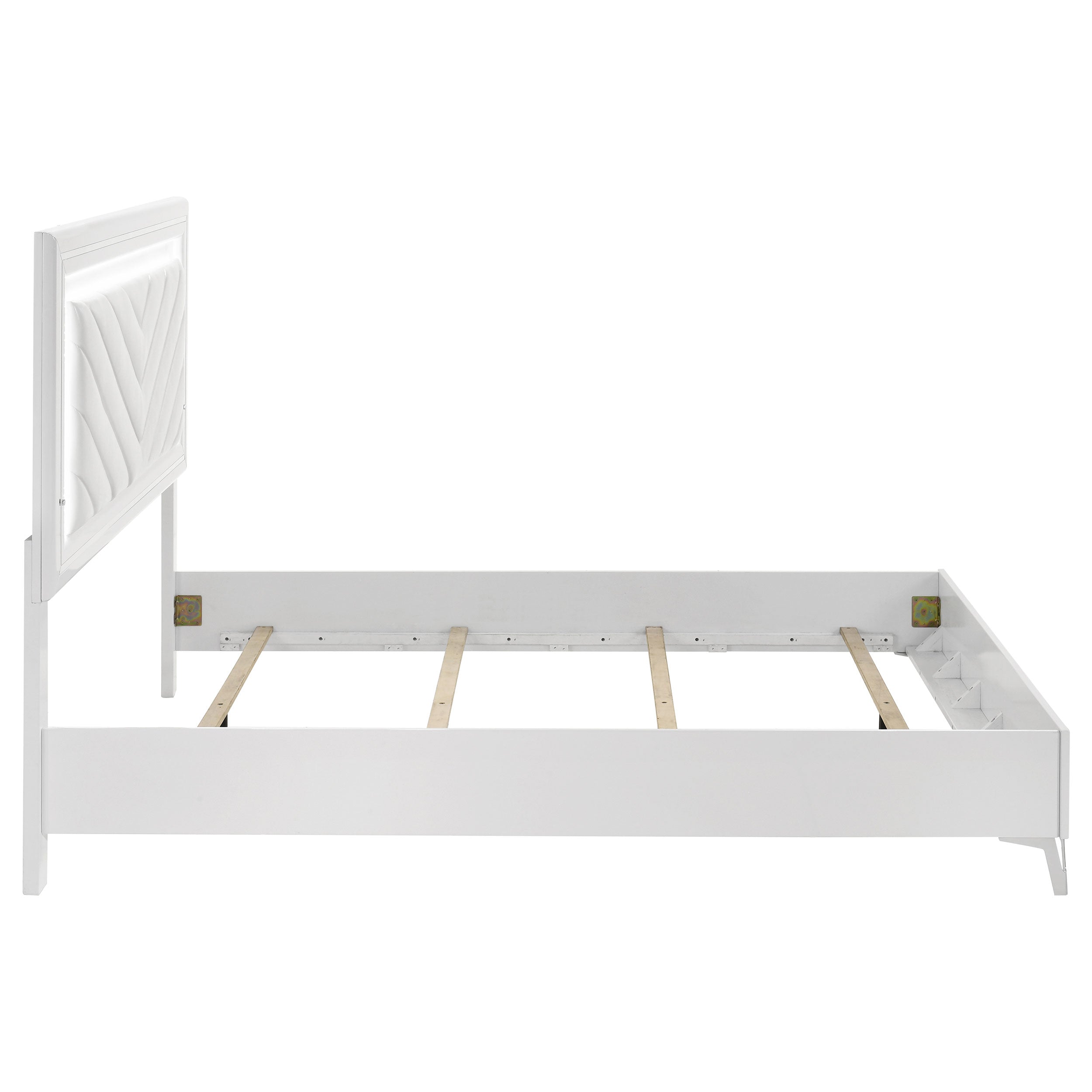 Cassia LED Panel Bed White High Gloss