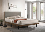 Mays Upholstered Platform Bed Walnut Brown and Grey image