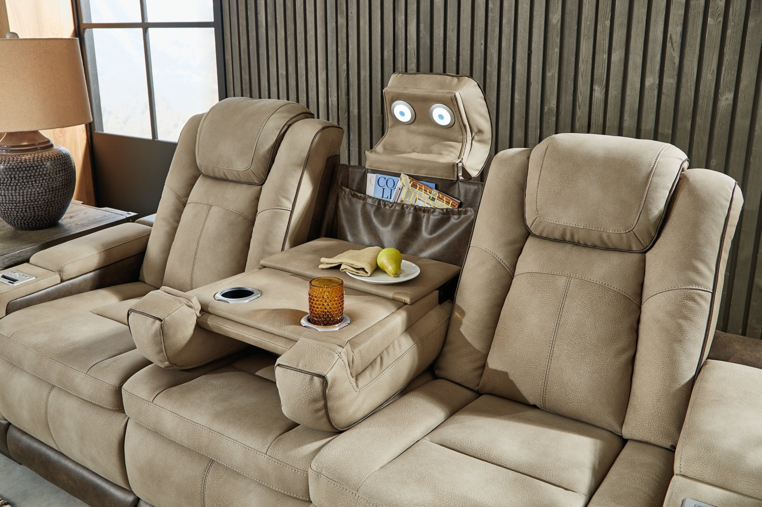 Next-Gen Durapella Power Reclining Sofa with Adjustable Headrest
