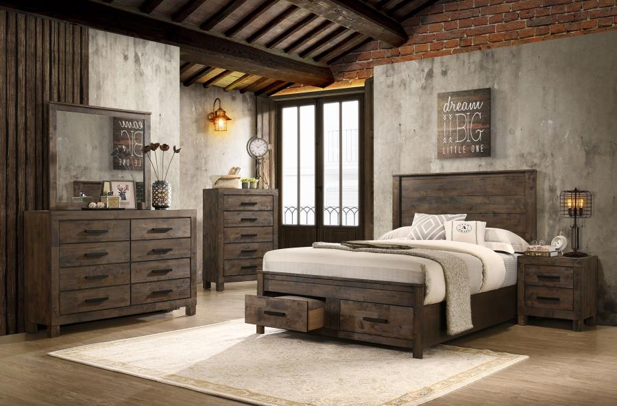 Woodmont Bedroom Set Rustic Golden Brown