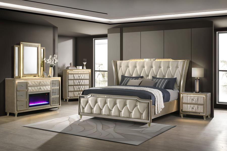 Lorient Bedroom Set Ivory and Camel