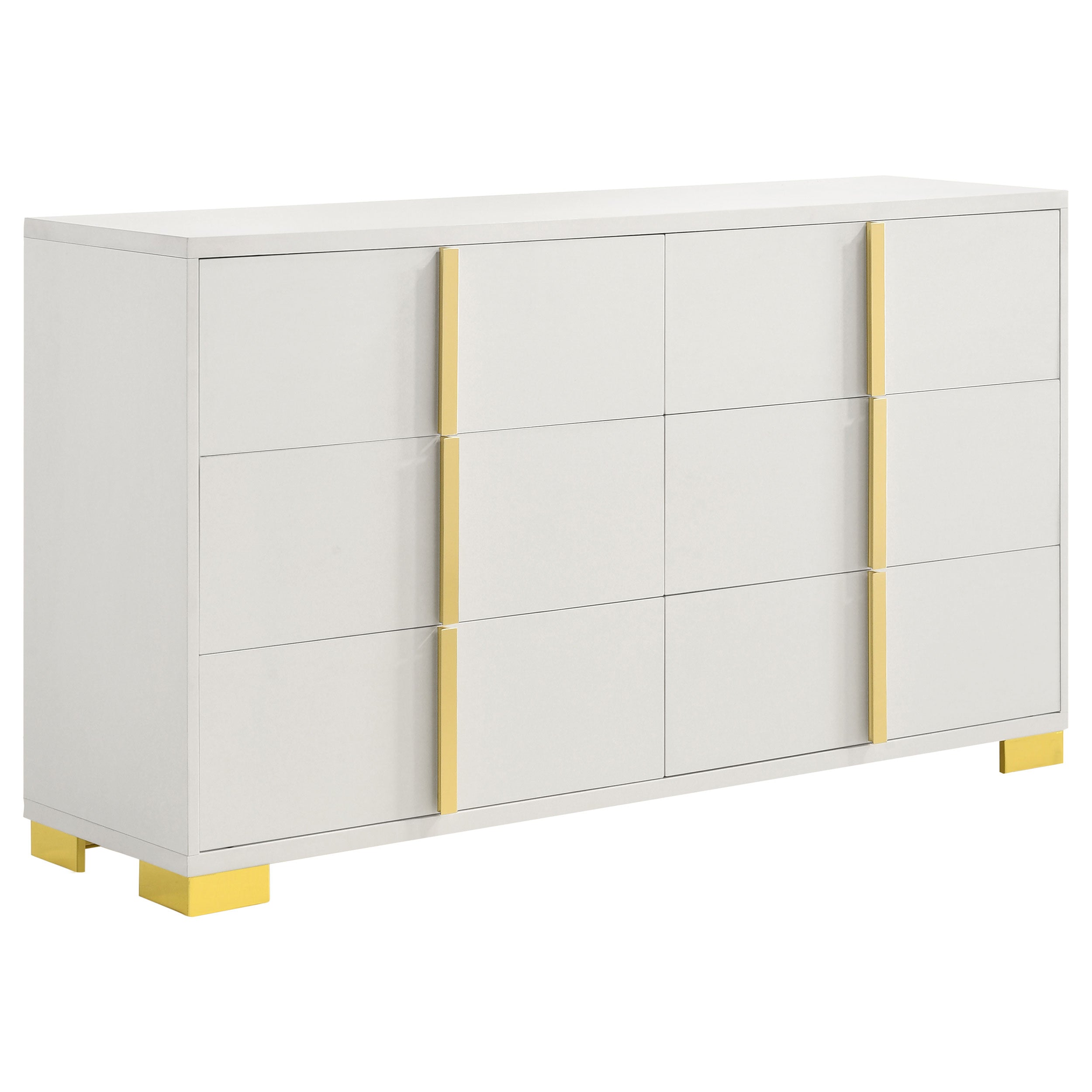 Marceline 6-drawer Dresser with Mirror White