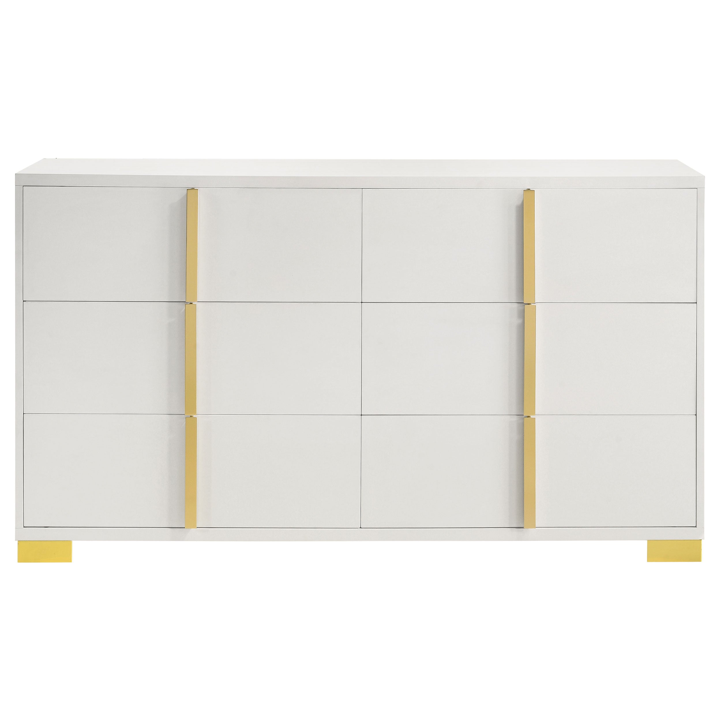 Marceline 6-drawer Dresser with Mirror White