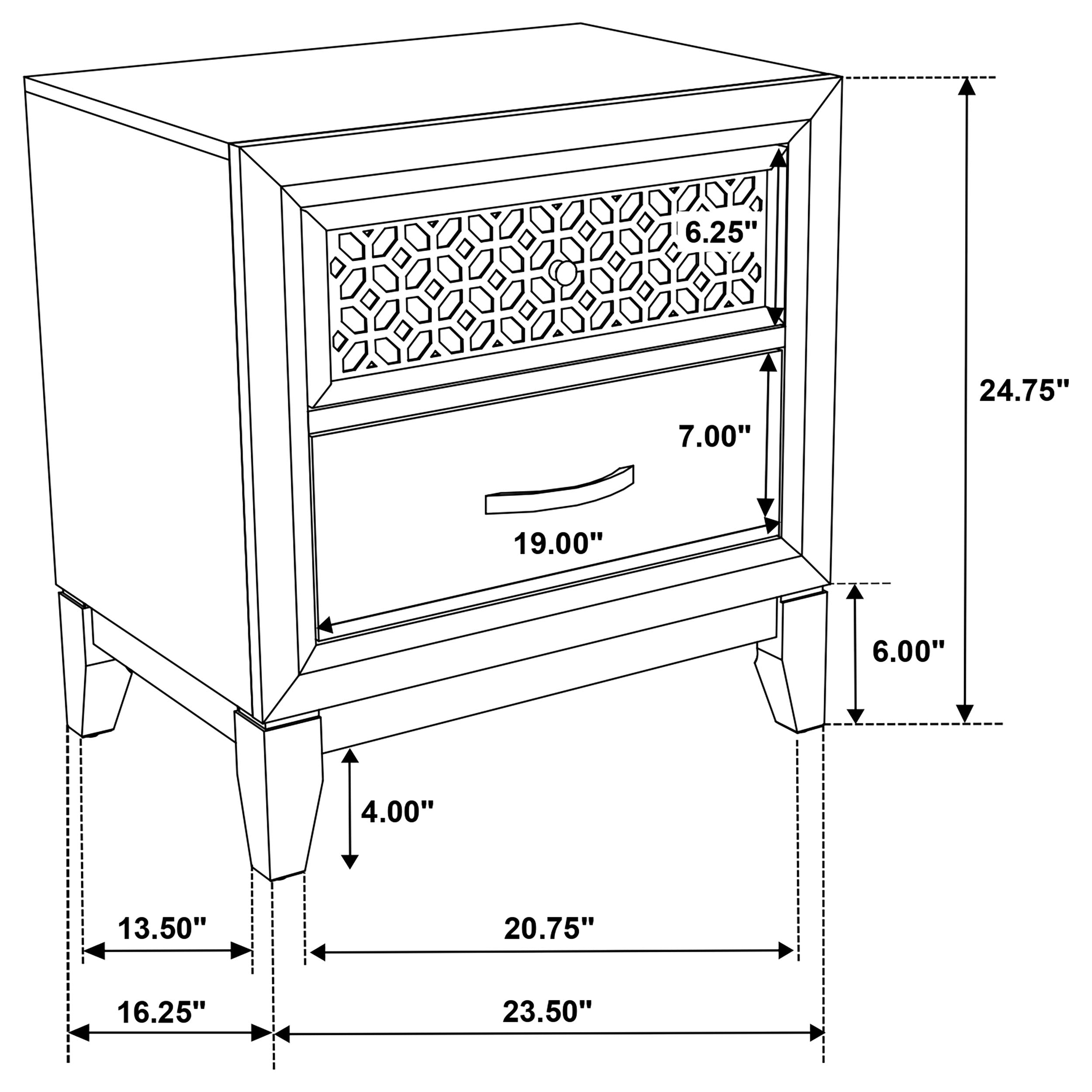 Valencia 2-drawer Nightstand Light Brown and Black