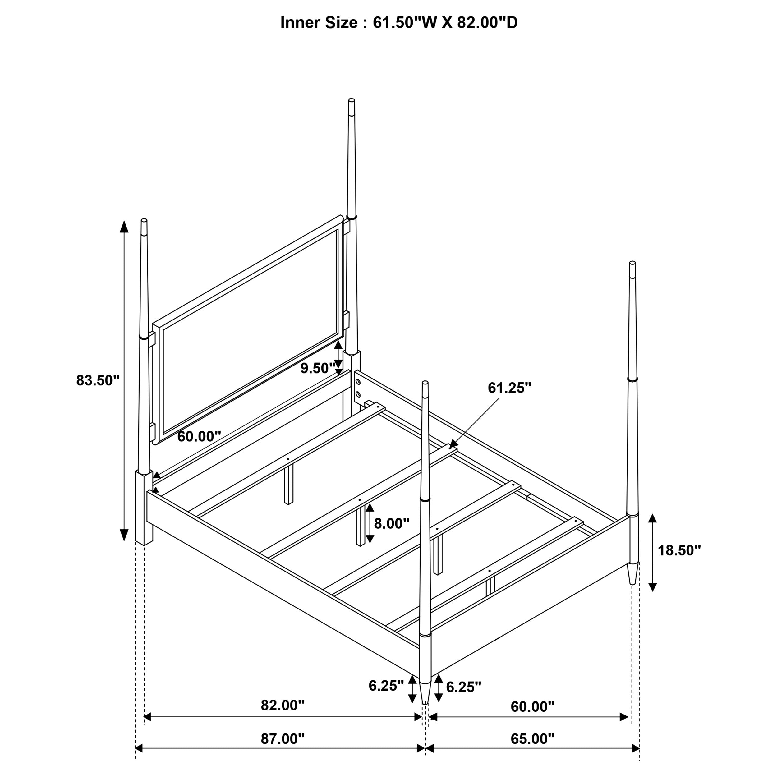 Emberlyn  Poster Bed Brown