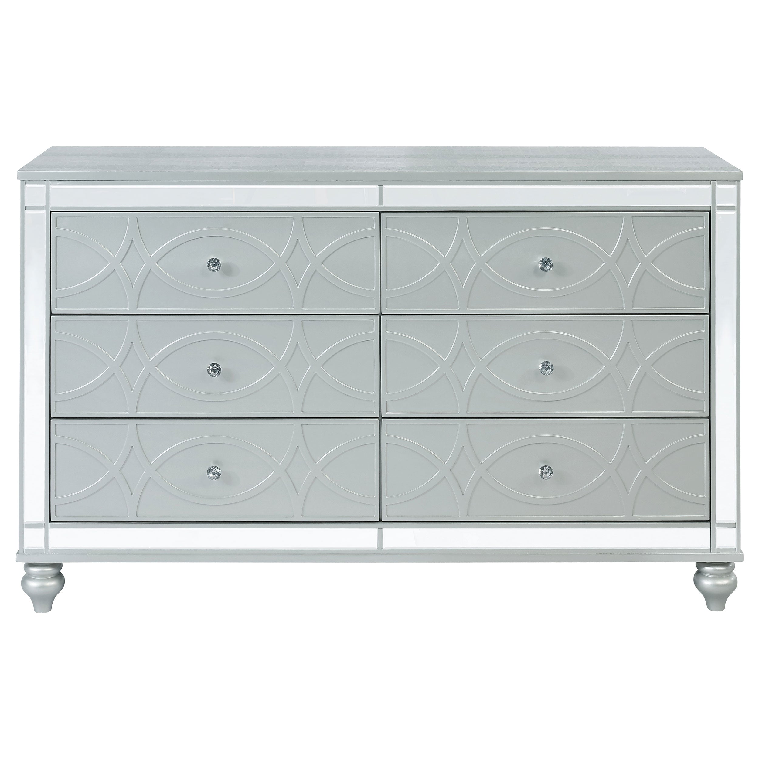 Gunnison 6-drawer Dresser Silver Metallic