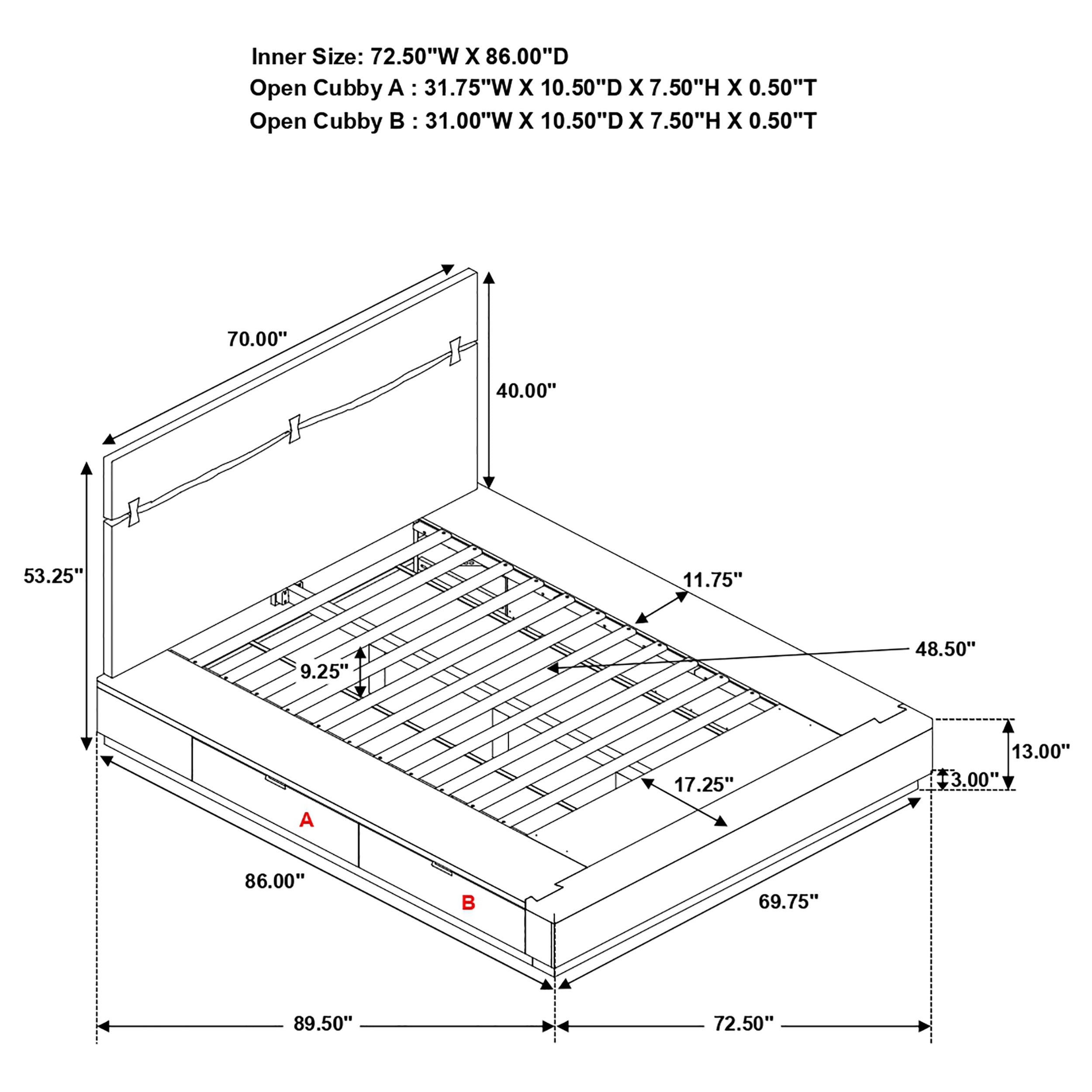 Winslow Storage  Bed Smokey Walnut and Coffee Bean