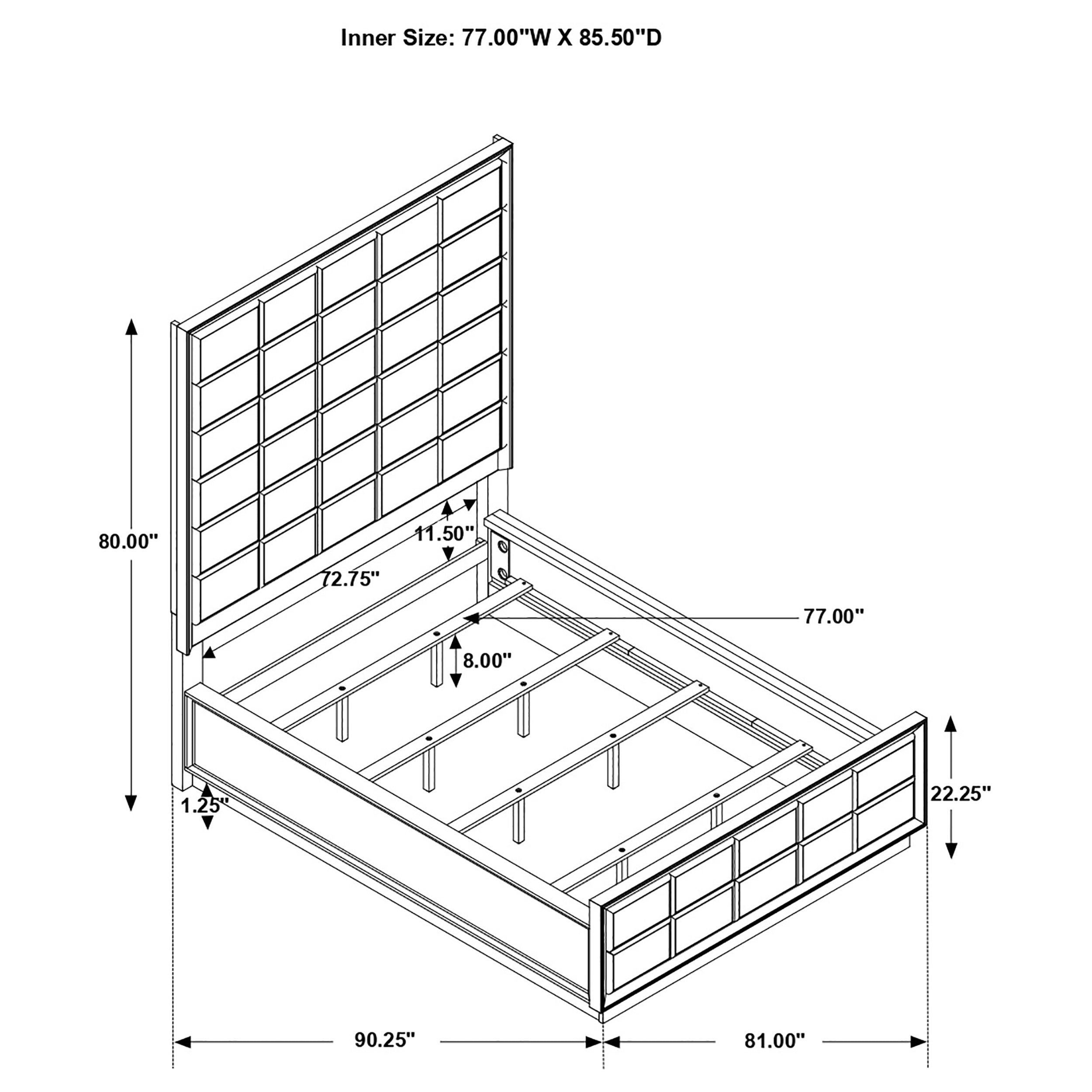 Durango  Upholstered Bed Smoked Peppercorn and Grey