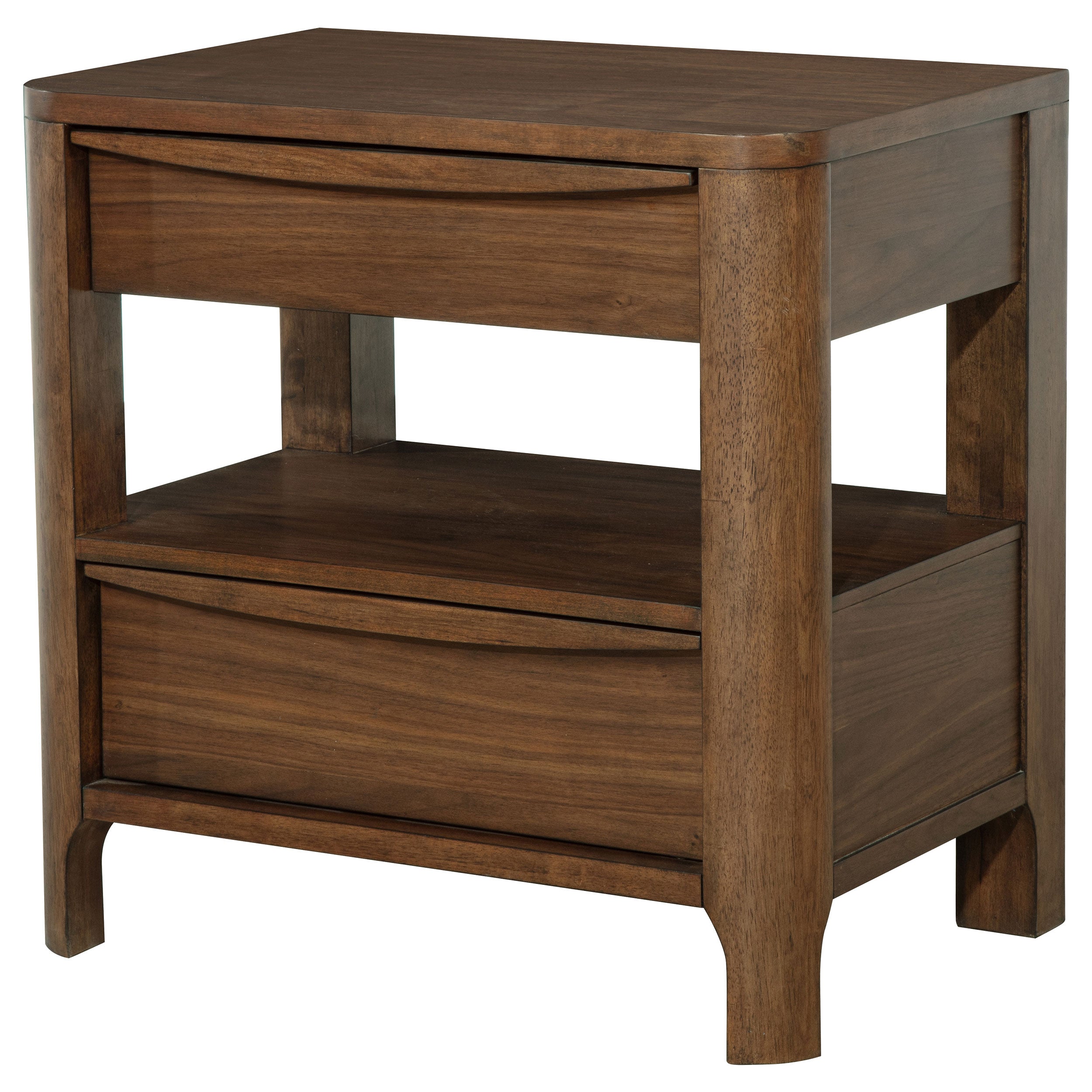 Maderia 2-drawer Nightstand Bedside Table Walnut