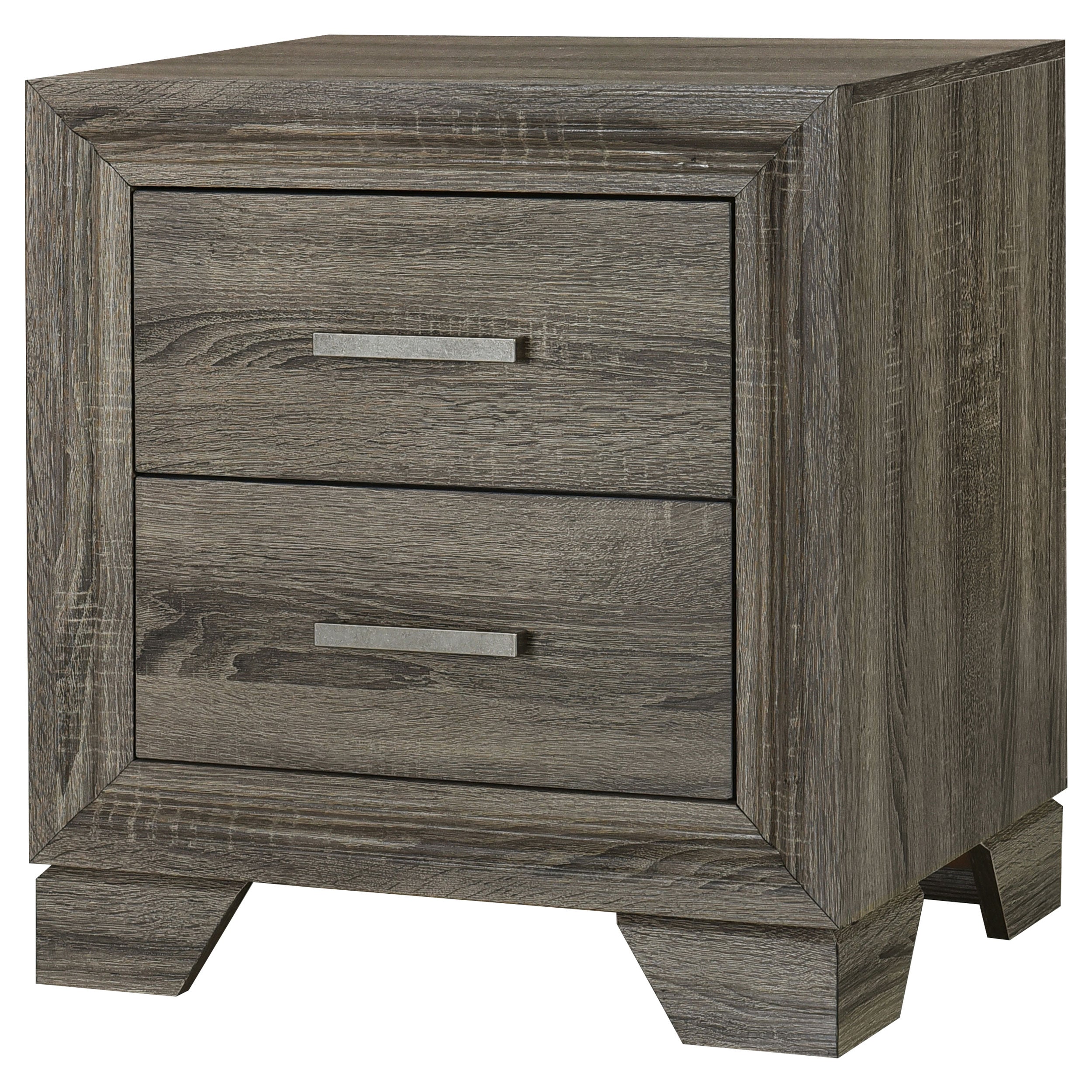 Wright 2-drawer Nightstand Bedside Table Brown Oak