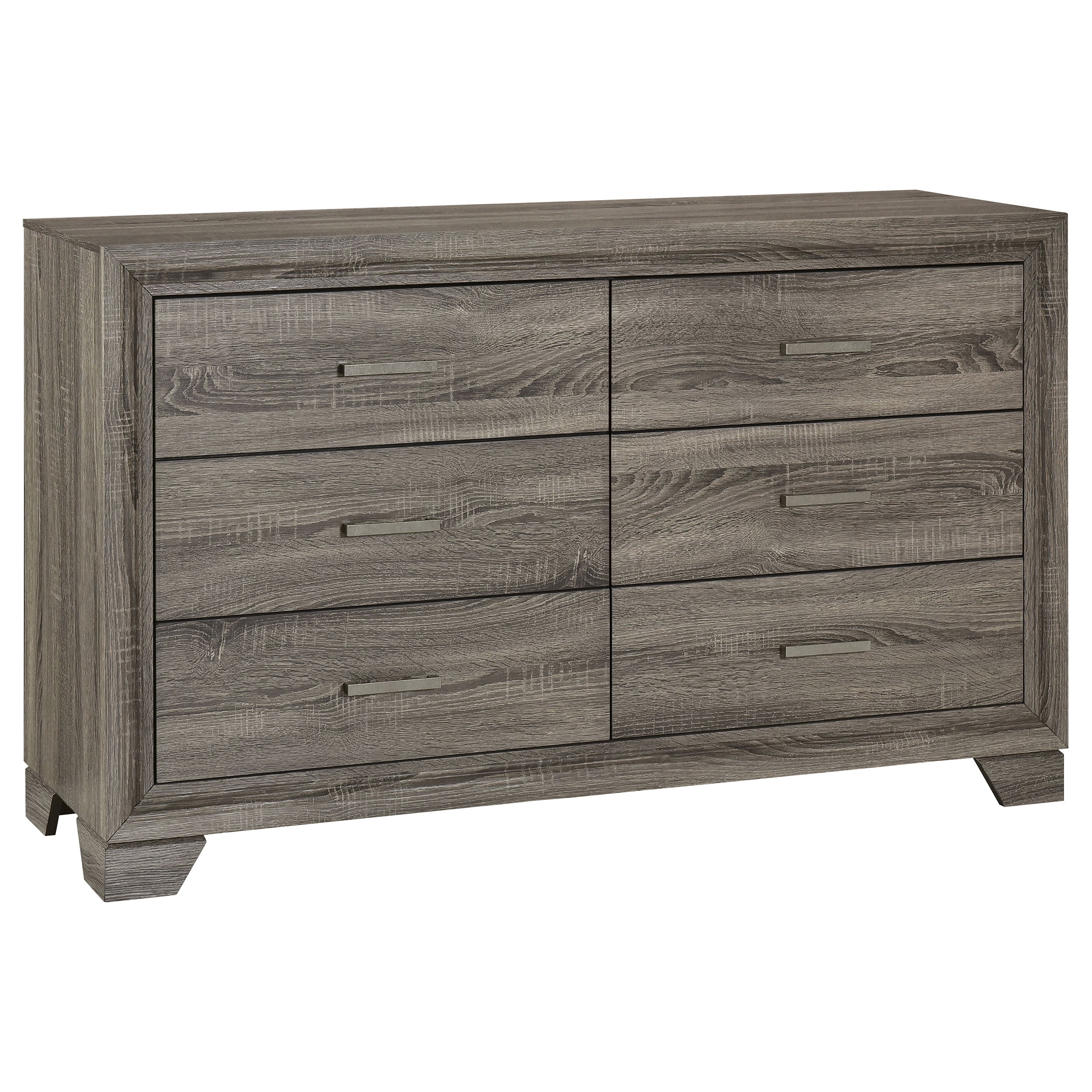 Wright 6-drawer Dresser and Mirror Brown Oak