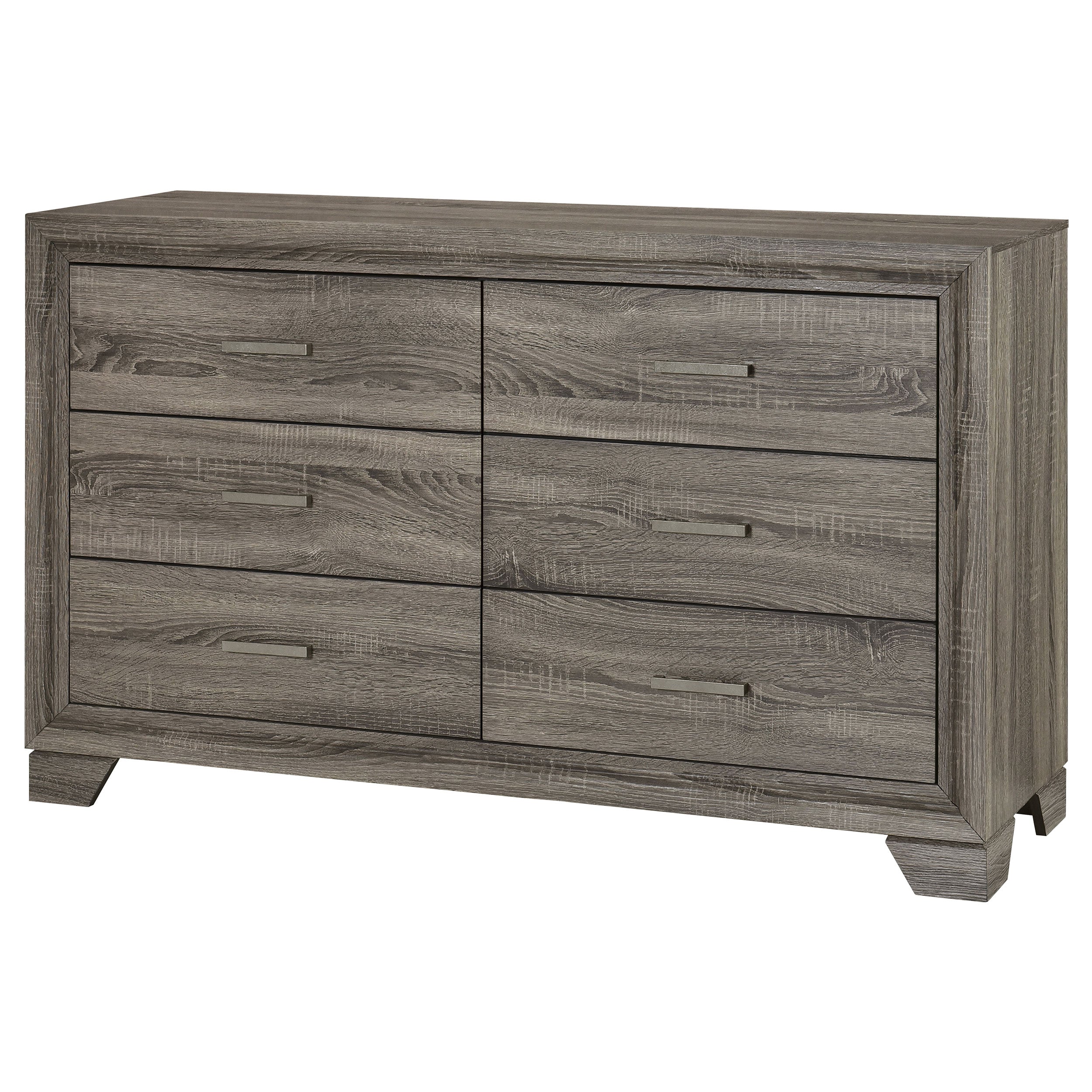 Wright 6-drawer Dresser and Mirror Brown Oak