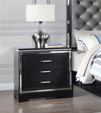 Cappola Rectangular 2-drawer Nightstand Silver and Black image