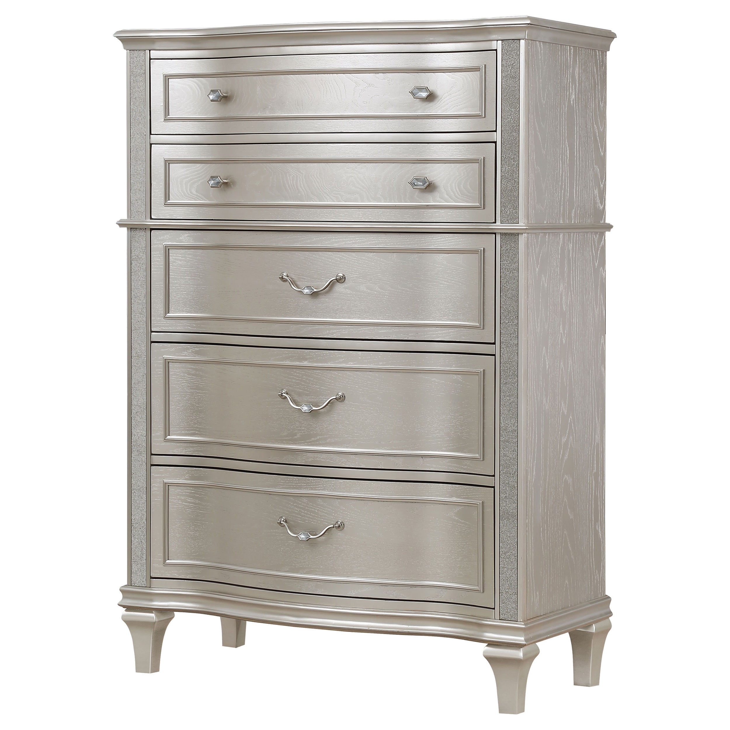 Evangeline 6-drawer Chest Silver Oak