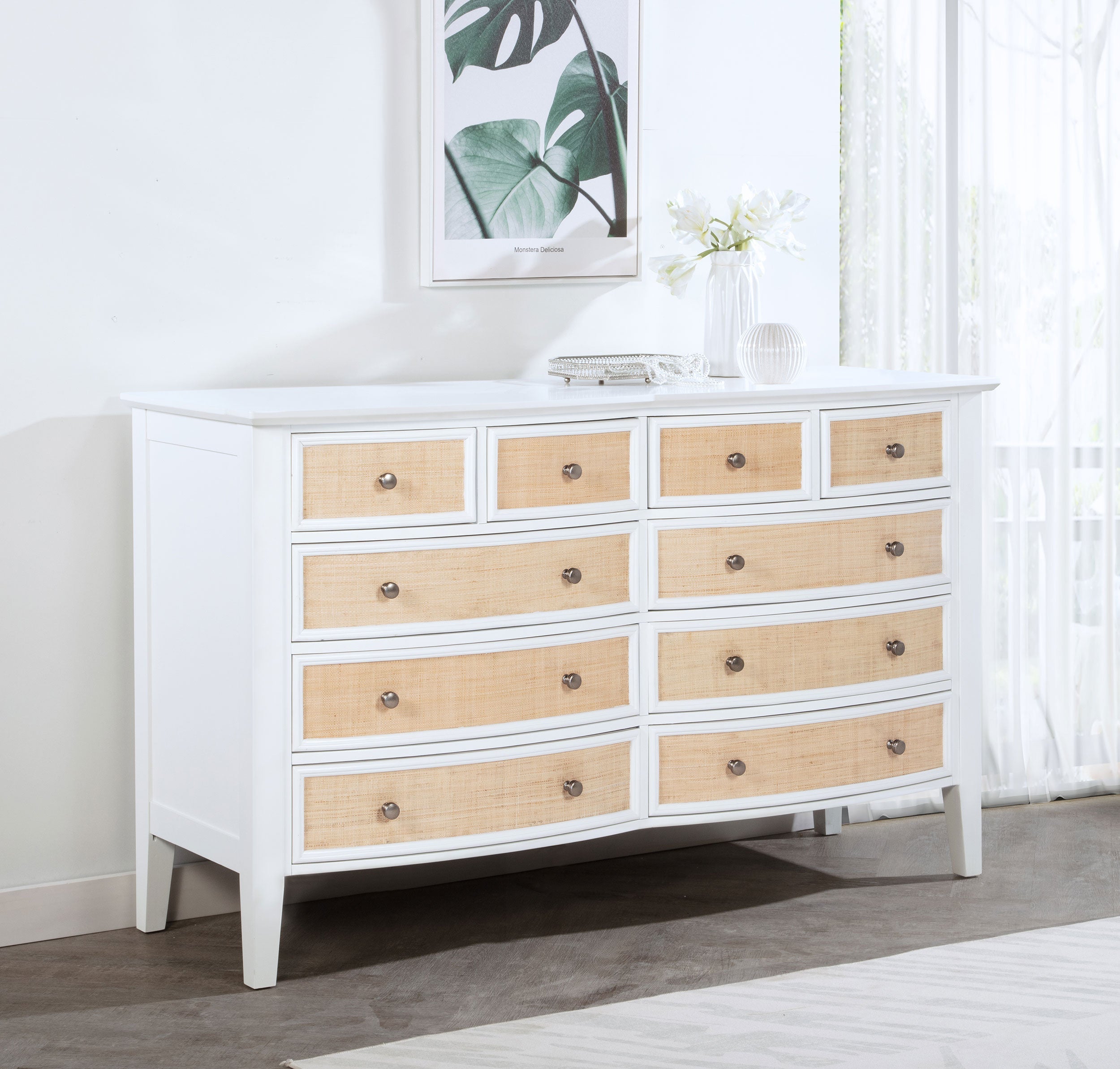 Bexhill 10-drawer Dresser and Mirror White