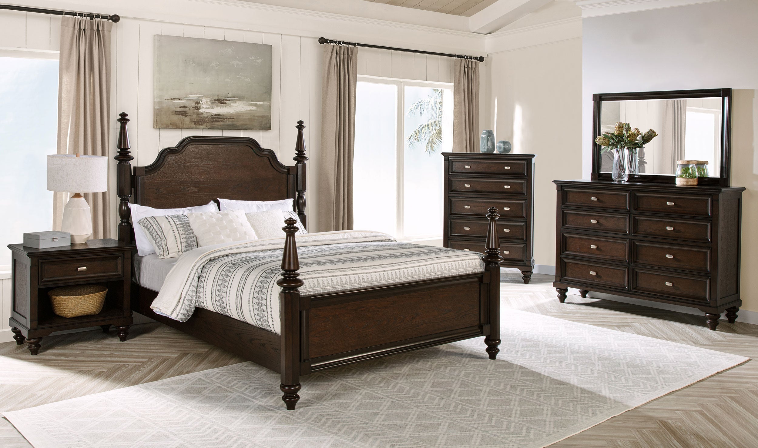 Andover   Bedroom Set Dark Oak