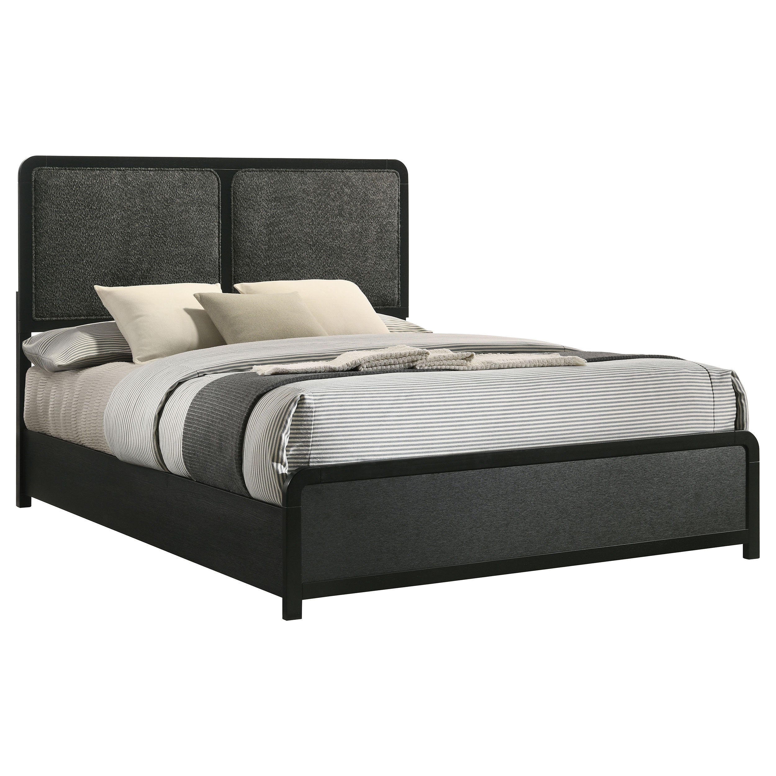 Cavelle 51-inch Upholstered Queen Bed Black