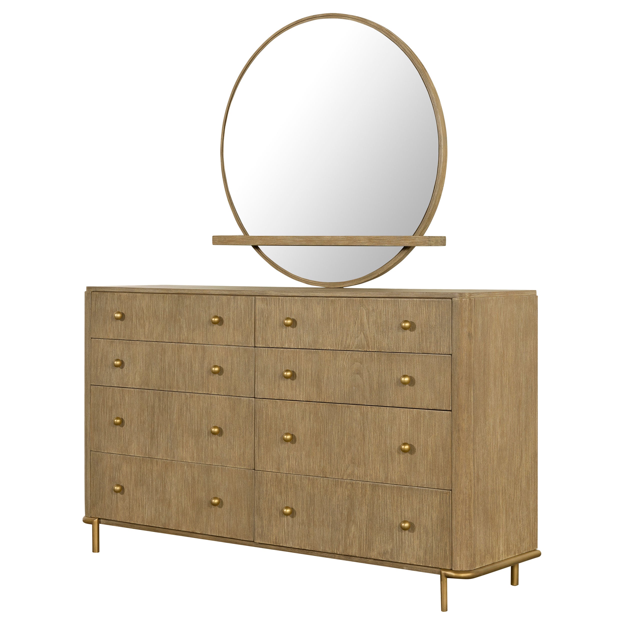 Arini 8-drawer Dresser with Mirror Sand Wash