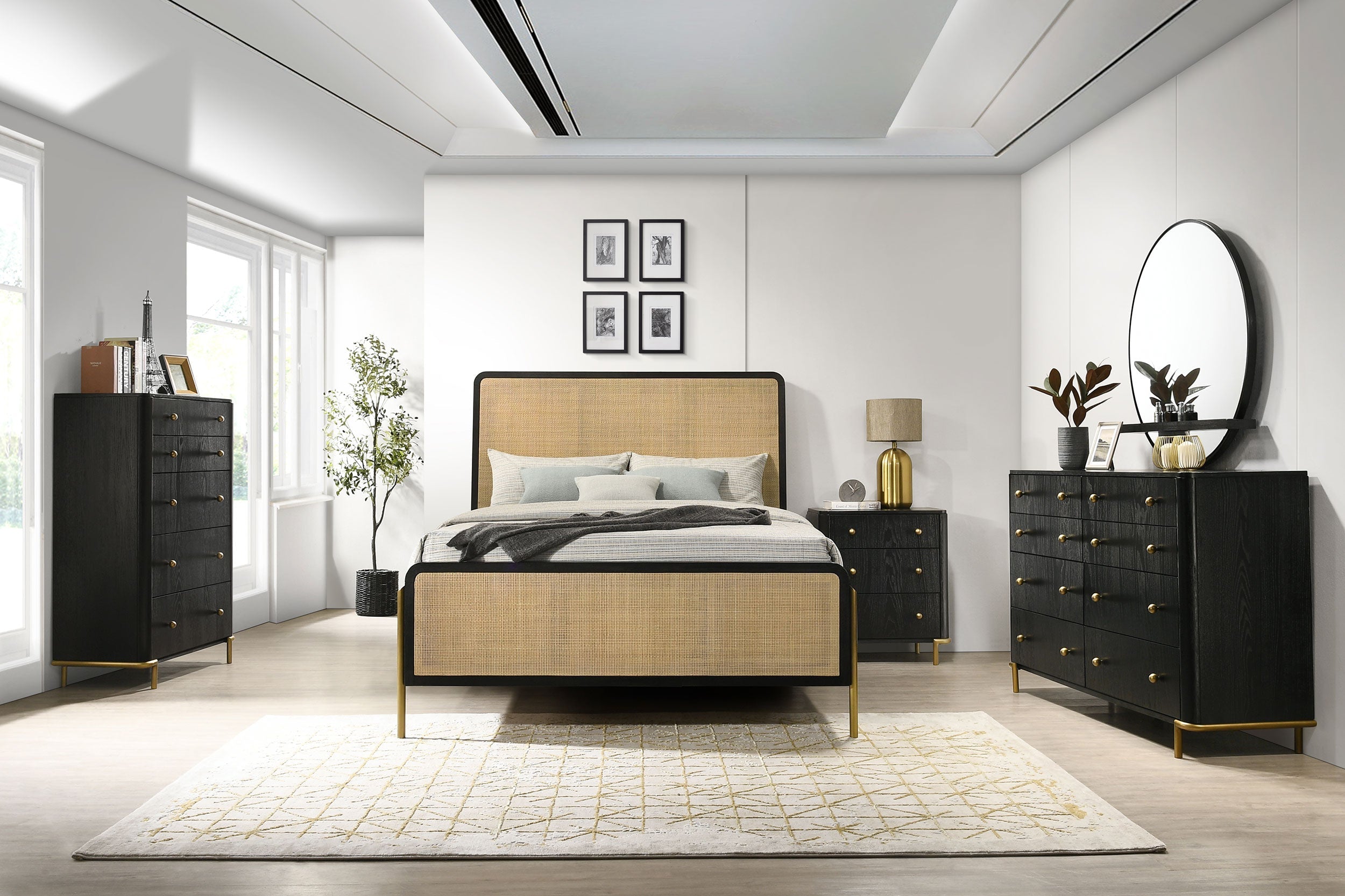 Arini   Bedroom Set Black and Natural