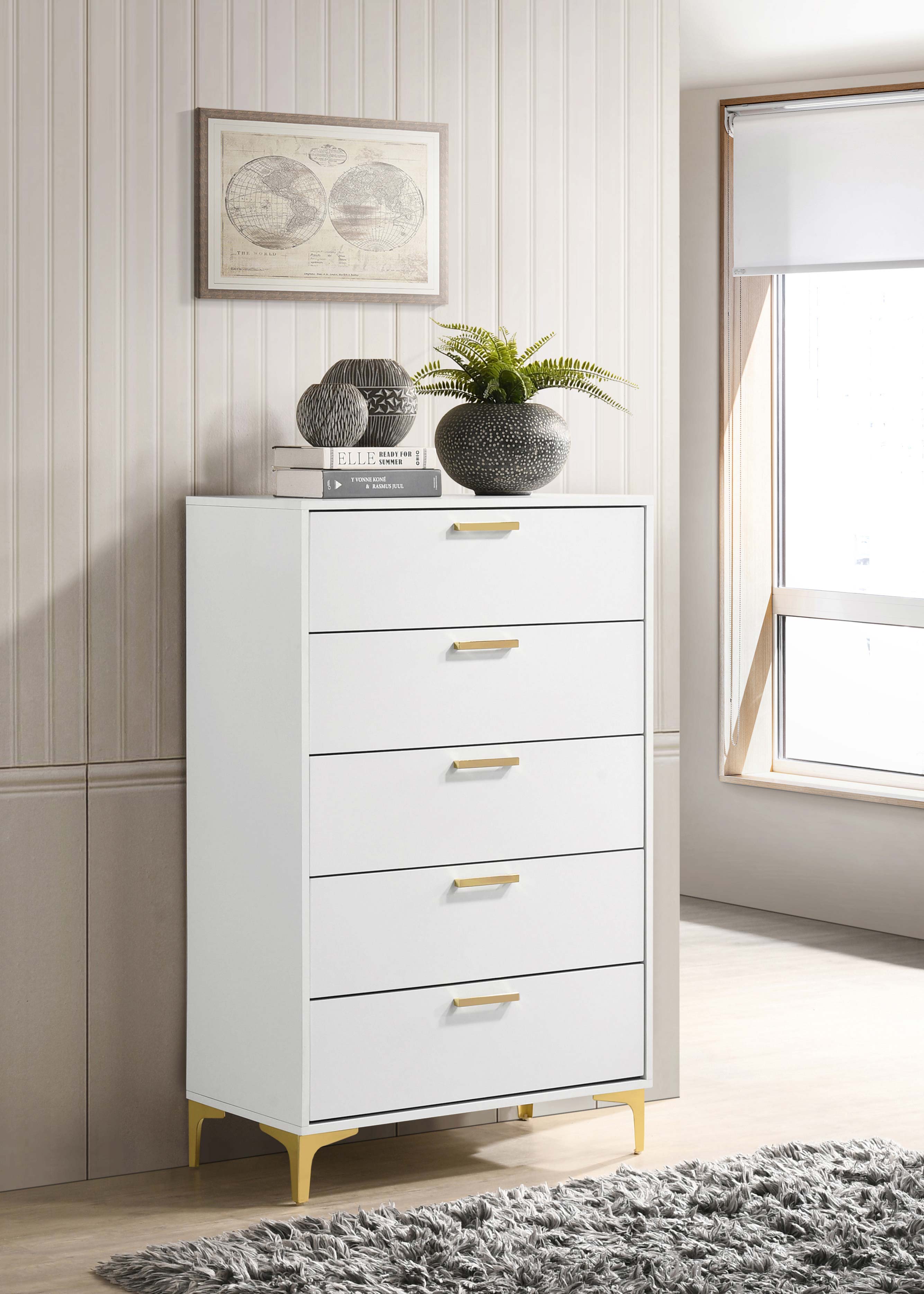 Kendall 5-drawer Chest White