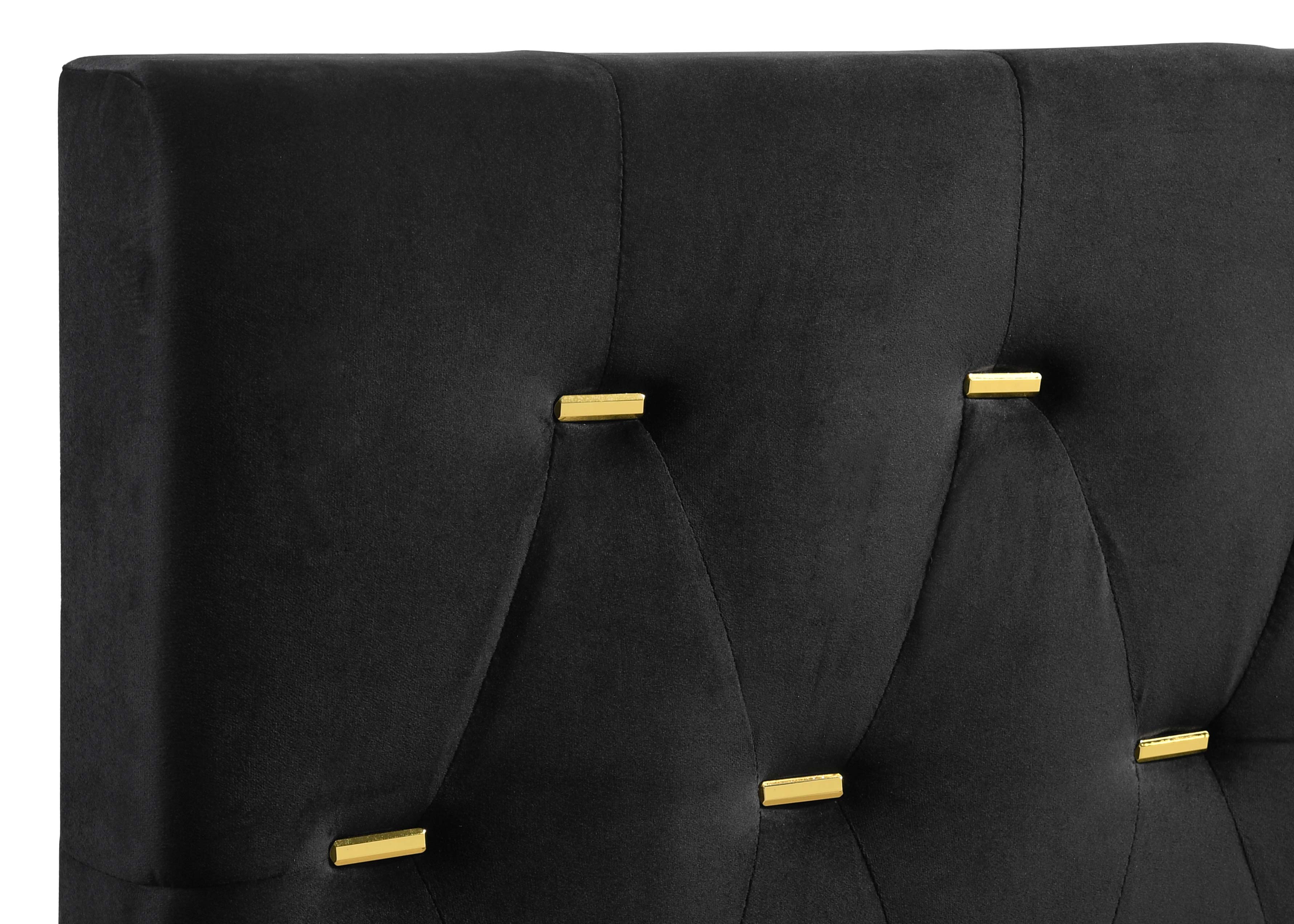 Kendall  Tufted Panel  Bedroom Set Black and Gold