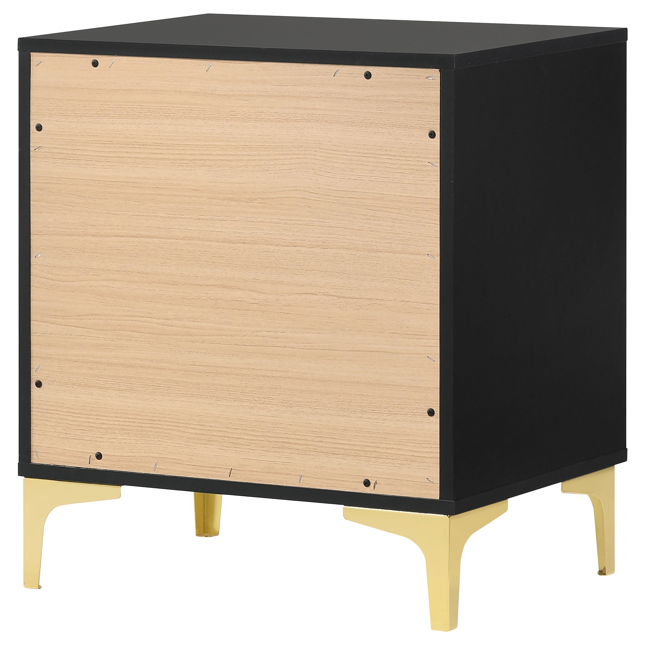 Kendall 2-drawer Nightstand Black and Gold