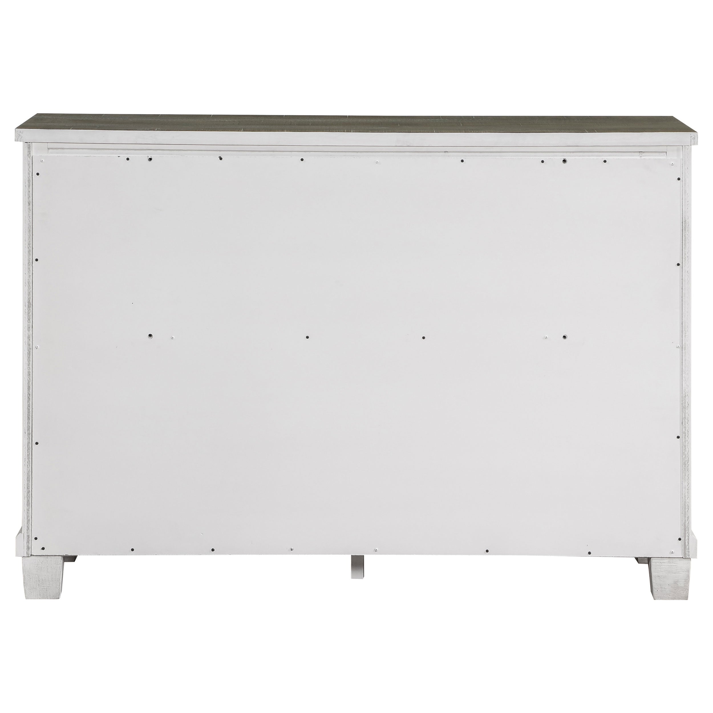 Lilith 7-drawer Dresser with Mirror Distressed Grey and White