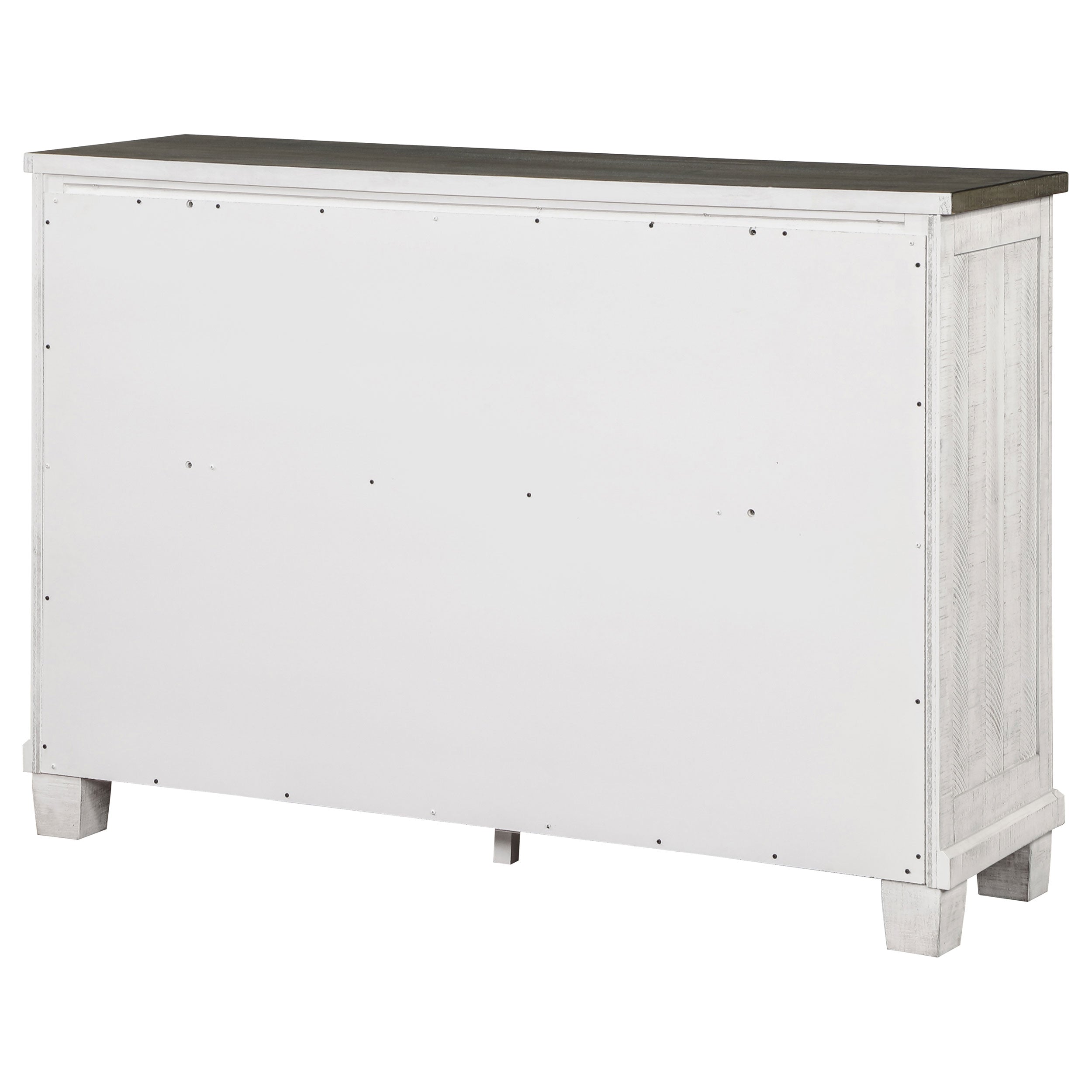 Lilith 7-drawer Dresser with Mirror Distressed Grey and White