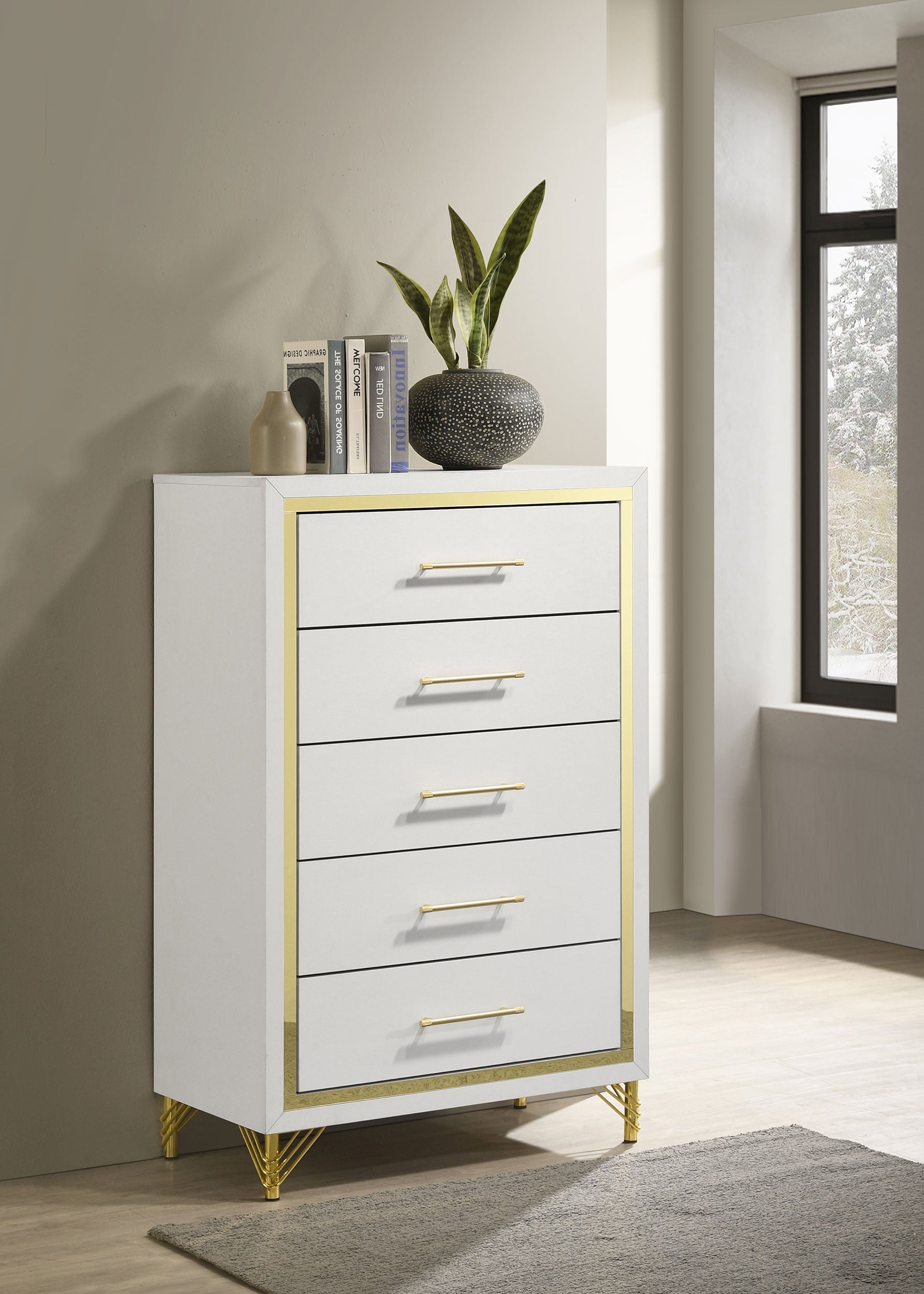 Lucia 5-drawer Bedroom Chest White