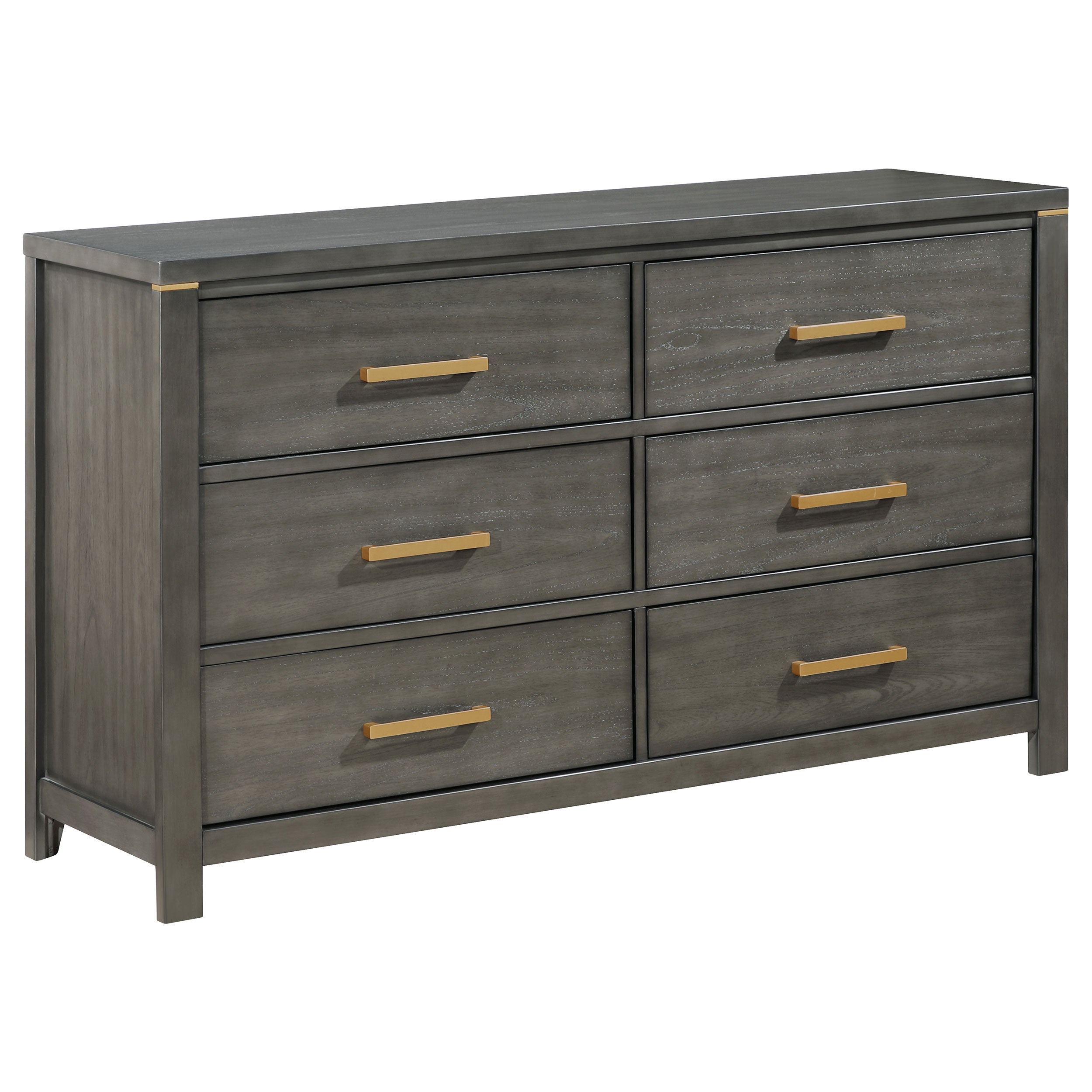 Kieran 6-drawer Bedroom Dresser with Mirror Grey