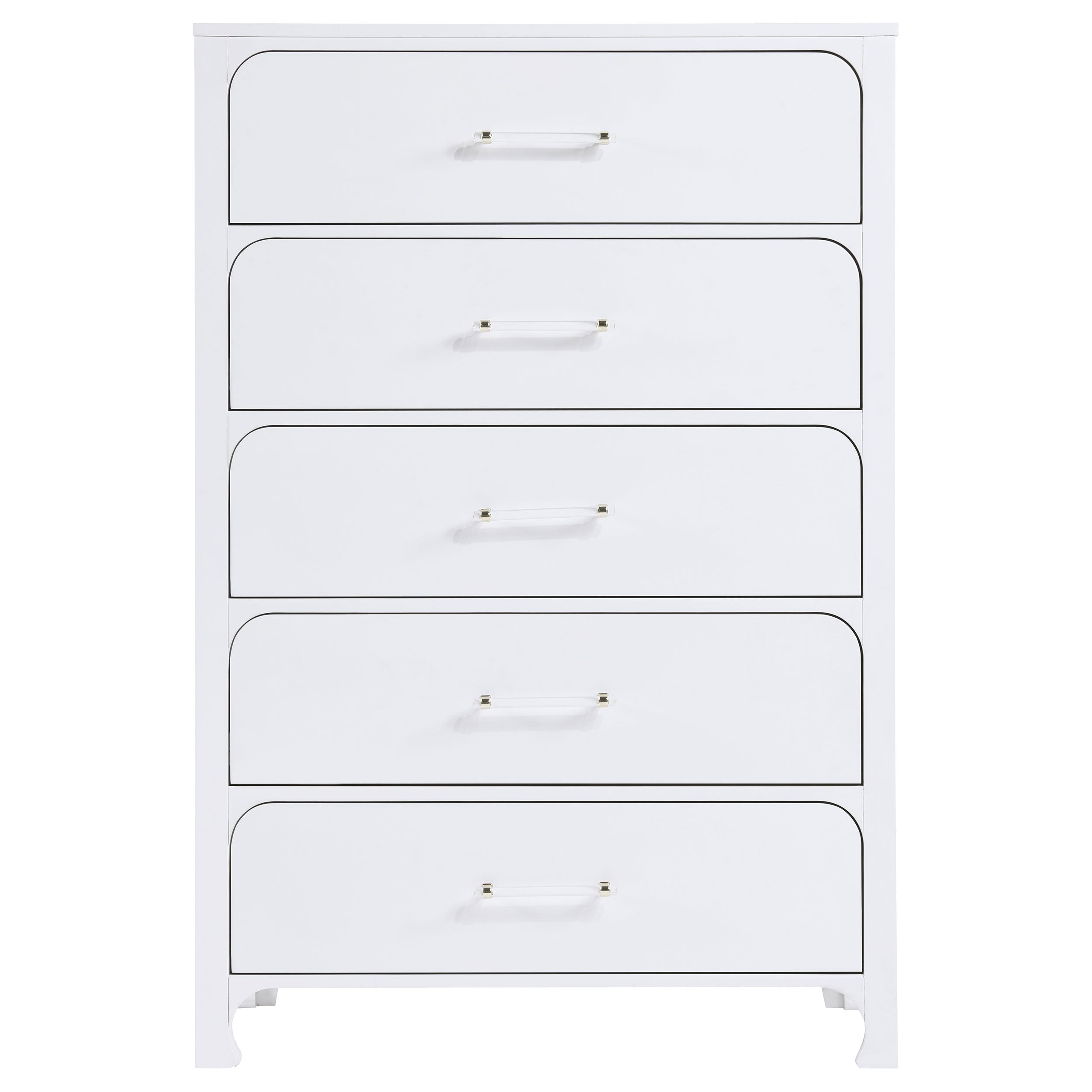 Anastasia 5-drawer Bedroom Chest Pearl White